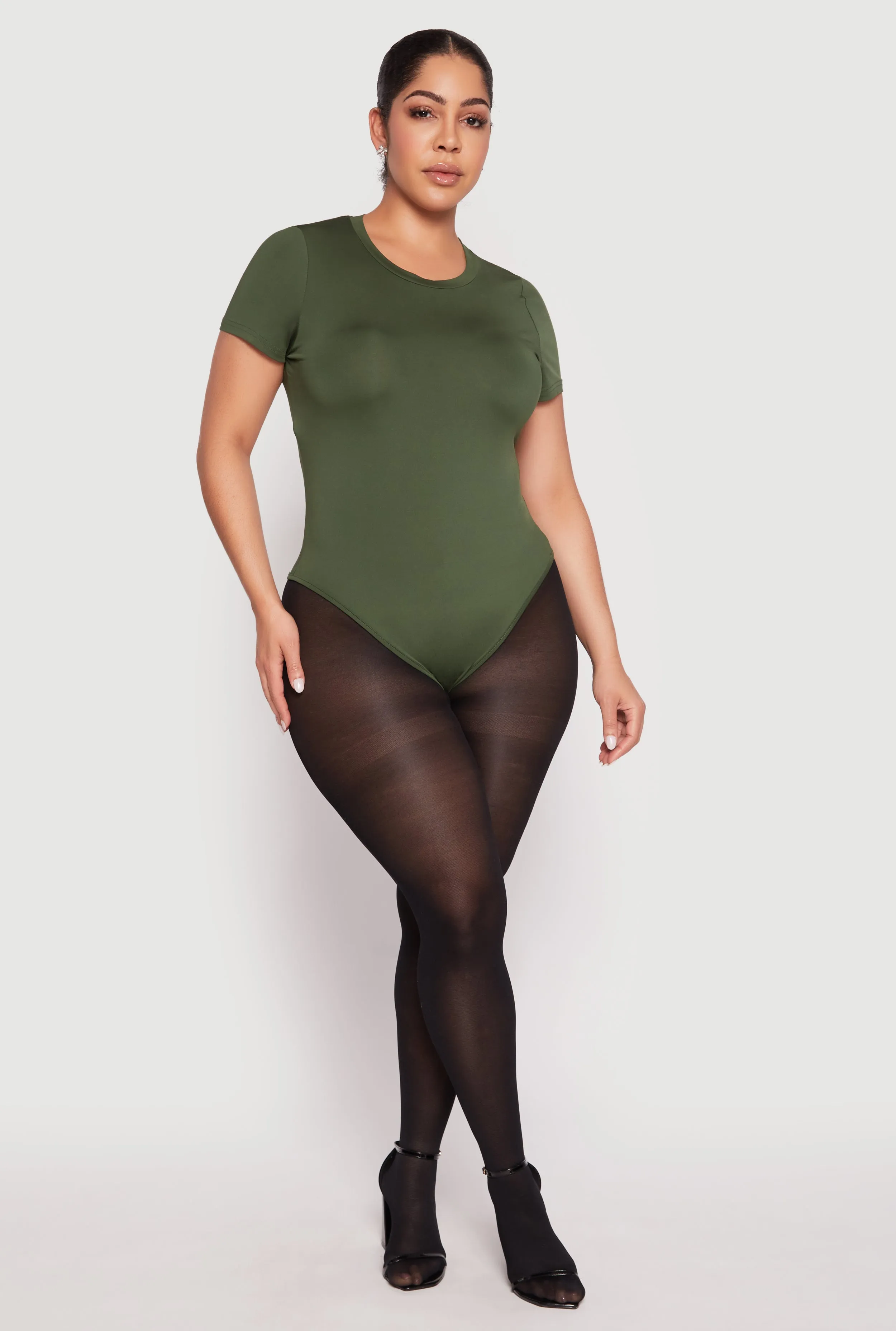 Plus Size Daisy Crew Neck Bodysuit sold by Rainbow