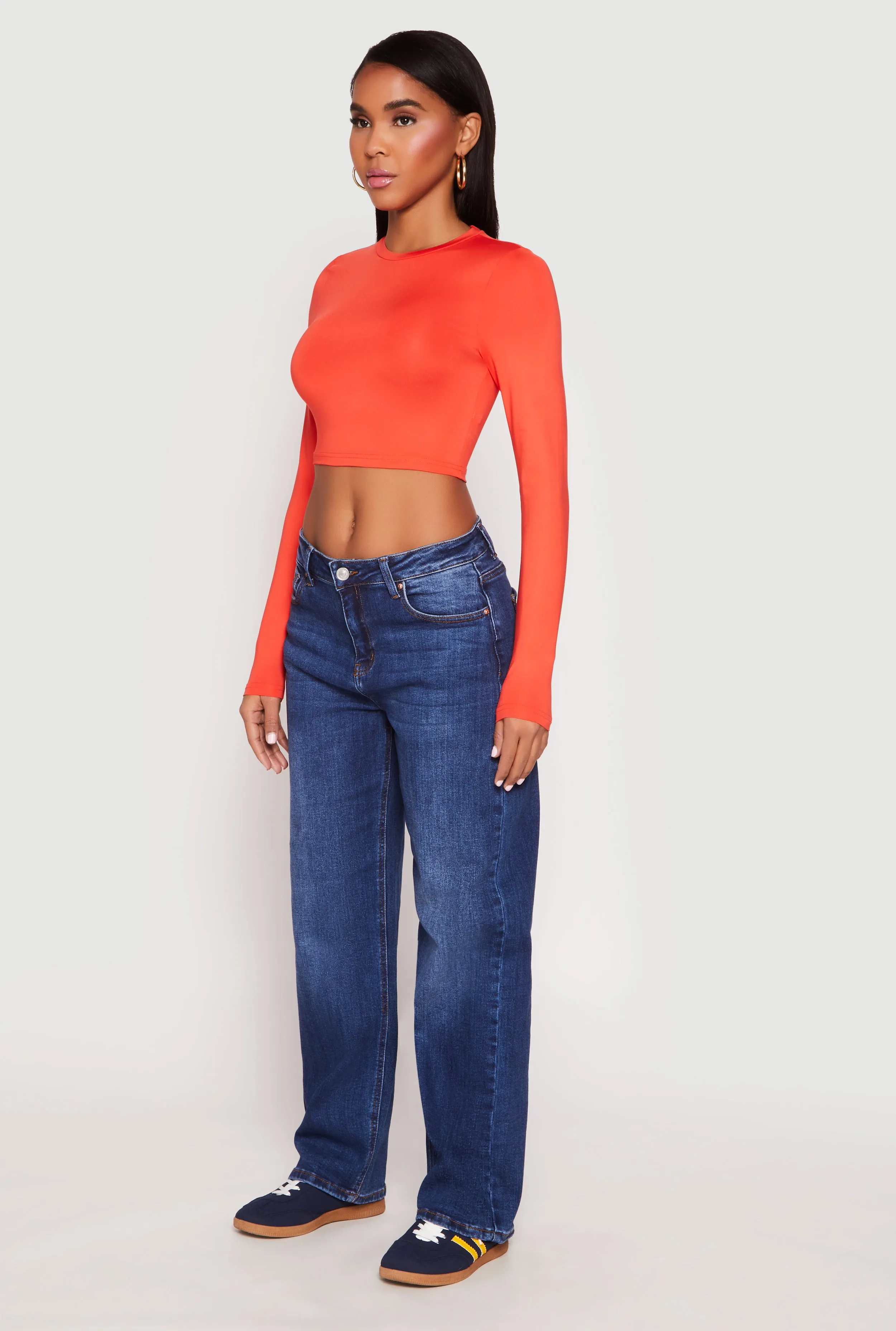 Daisy Long Sleeve High Neck Crop Top sold by Rainbow product image thumbnail 3
