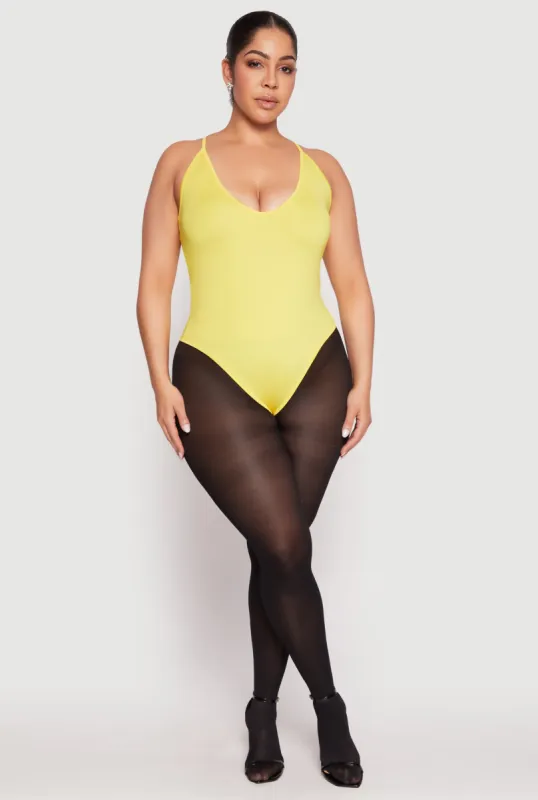 Plus Size Daisy Plunge Bodysuit made by Daisy