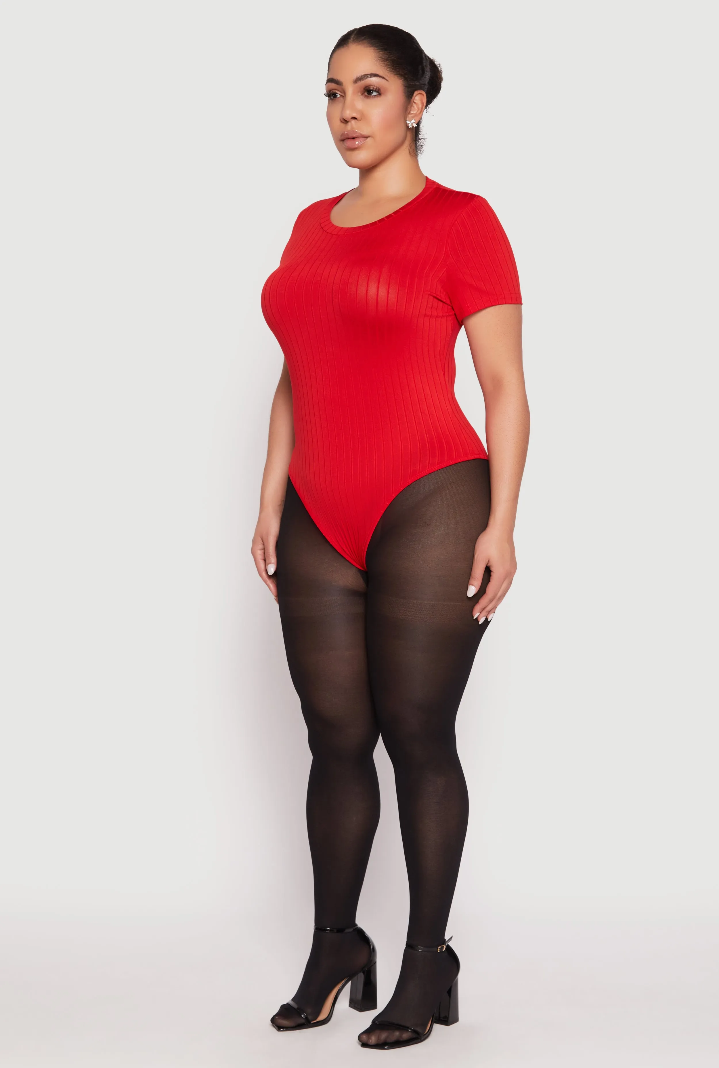 Plus Size Daisy Crew Neck Rib Knit Bodysuit sold by Rainbow product image thumbnail 3