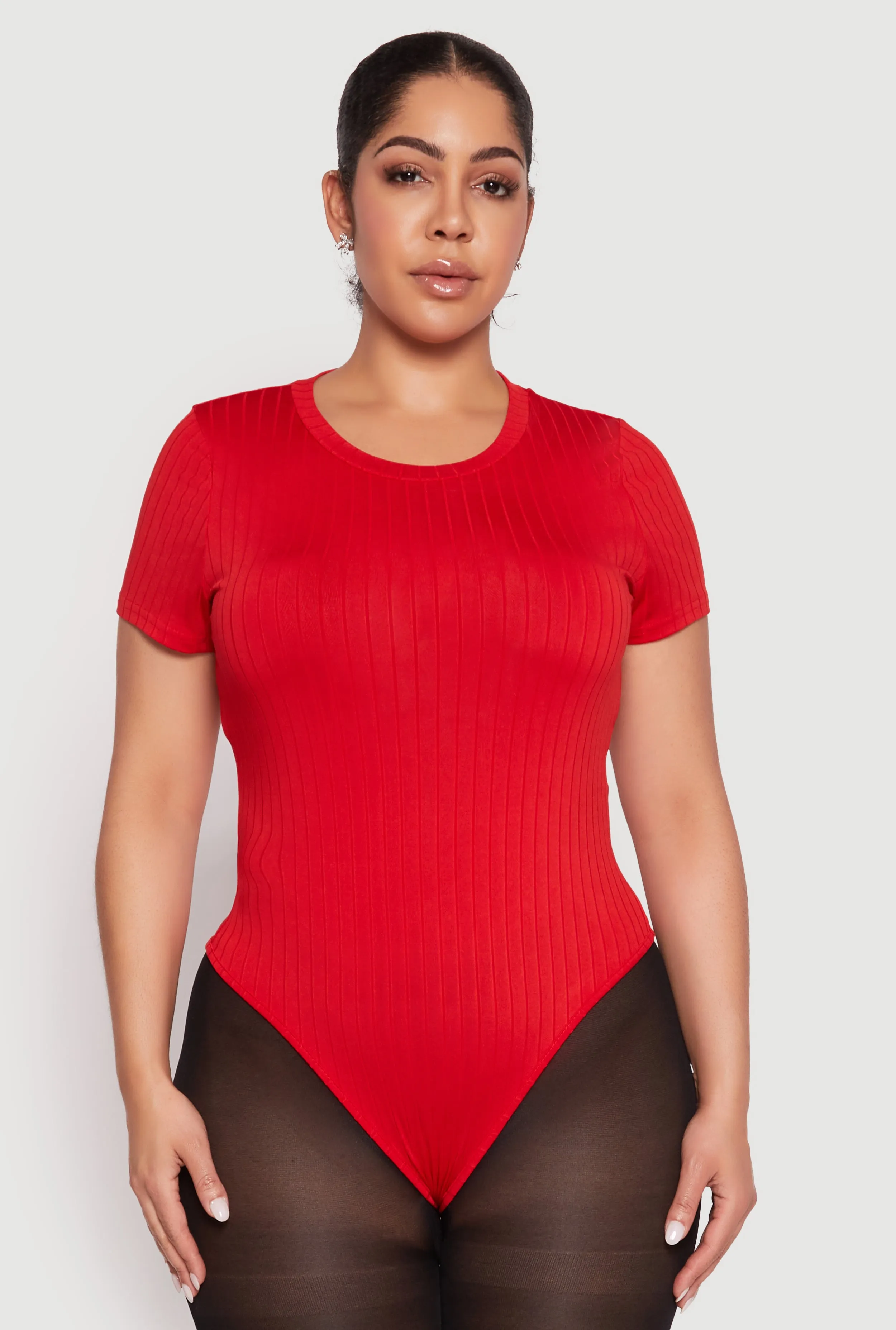 Plus Size Daisy Crew Neck Rib Knit Bodysuit sold by Rainbow product image thumbnail 2