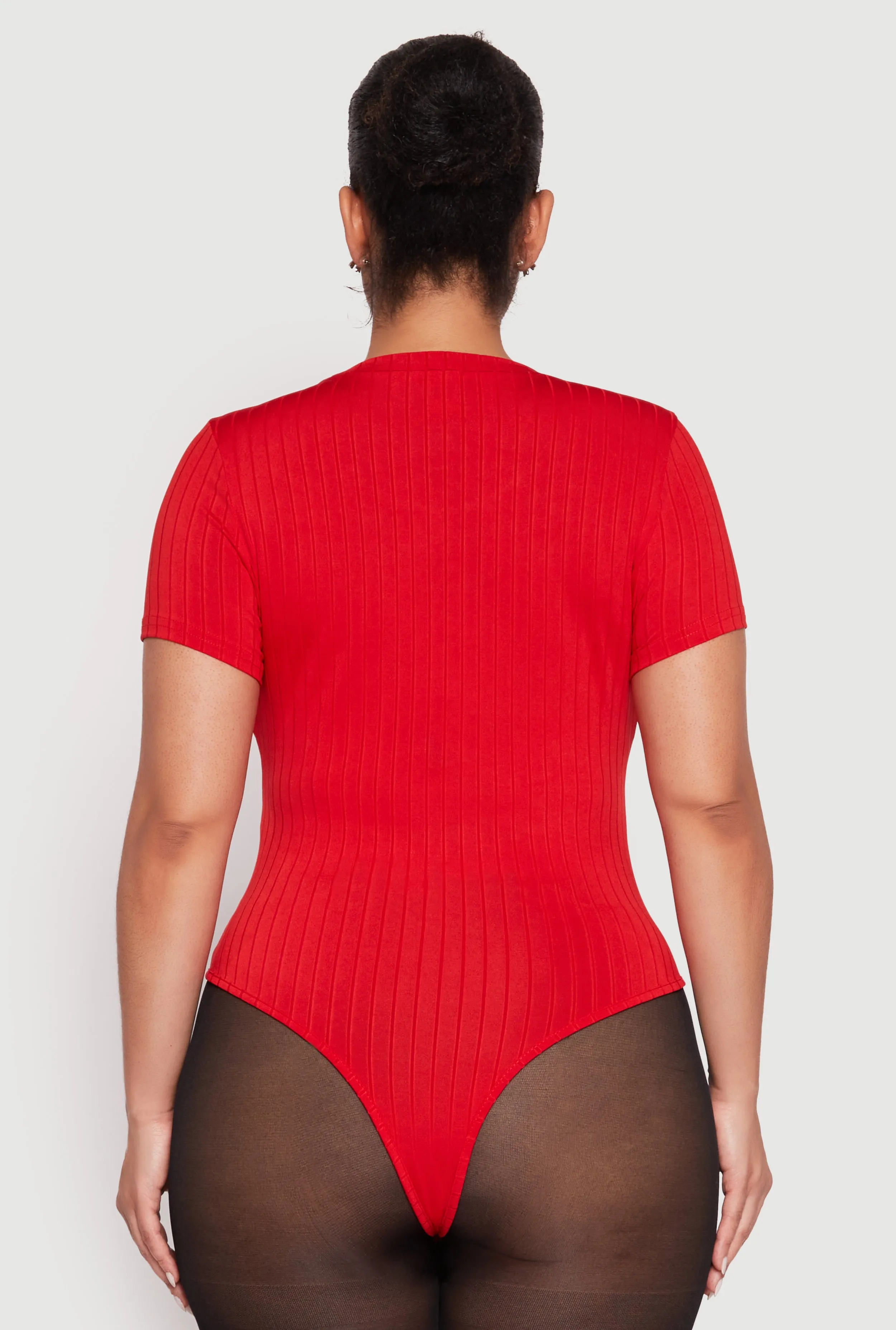 Plus Size Daisy Crew Neck Rib Knit Bodysuit sold by Rainbow product image thumbnail 5