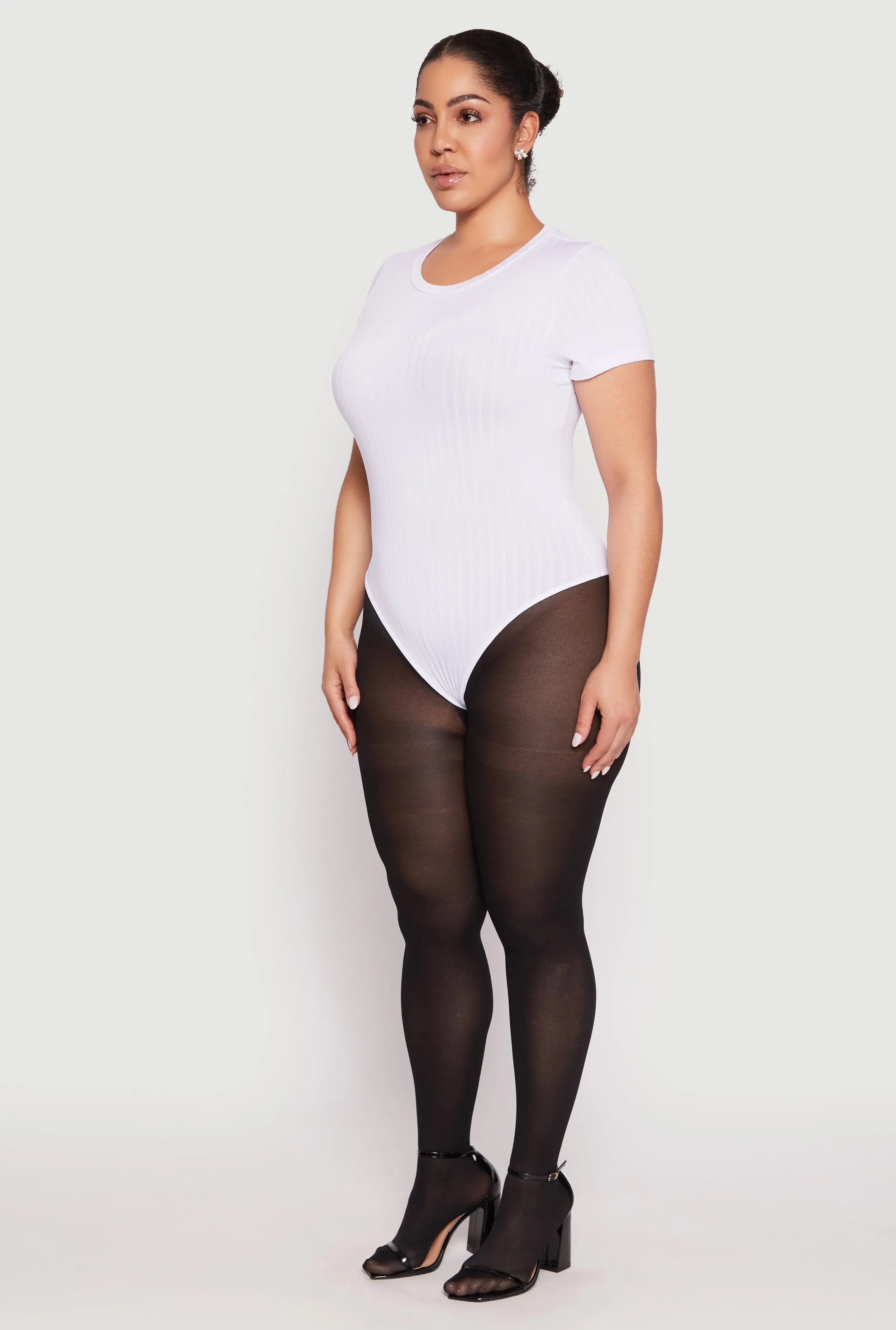 Plus Size Daisy Crew Neck Rib Knit Bodysuit sold by Rainbow product image thumbnail 3