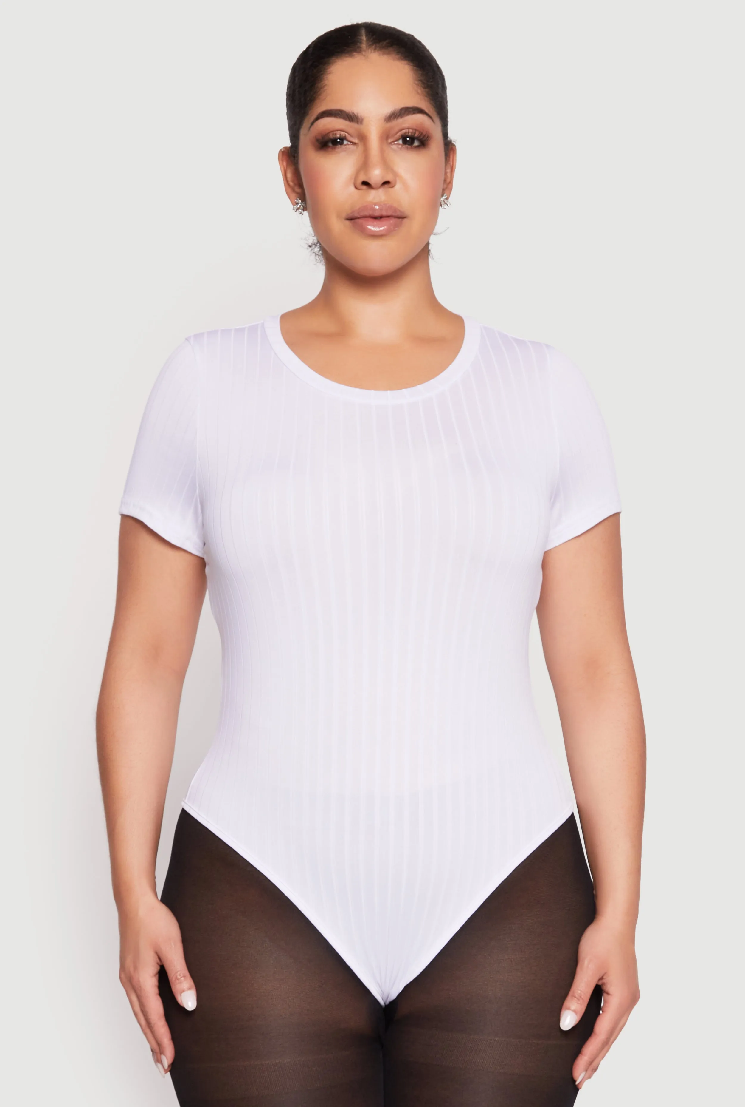 Plus Size Daisy Crew Neck Rib Knit Bodysuit sold by Rainbow product image thumbnail 2