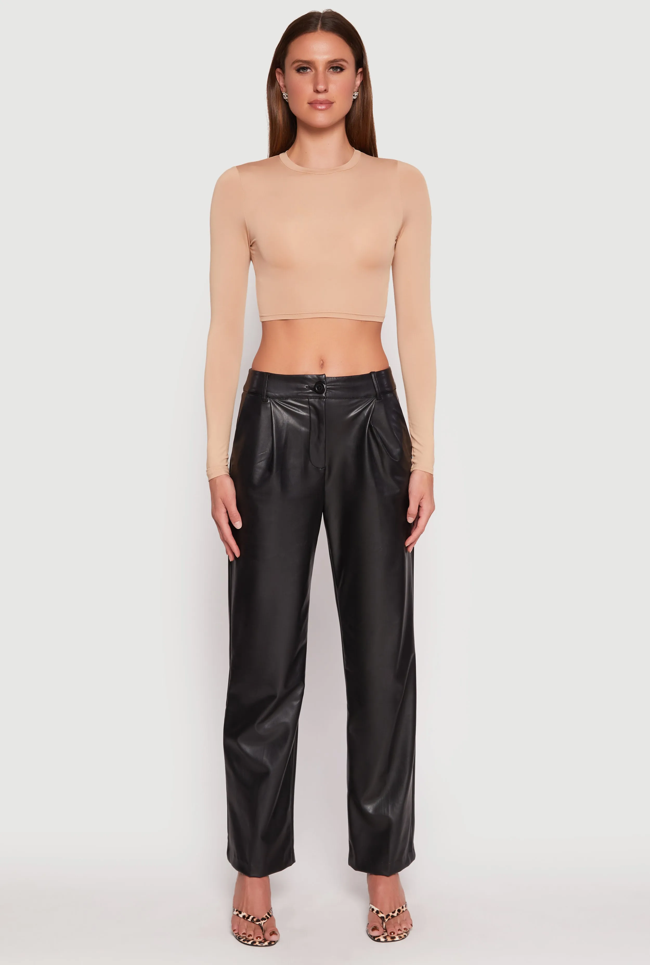 Daisy Long Sleeve High Neck Crop Top sold by Rainbow