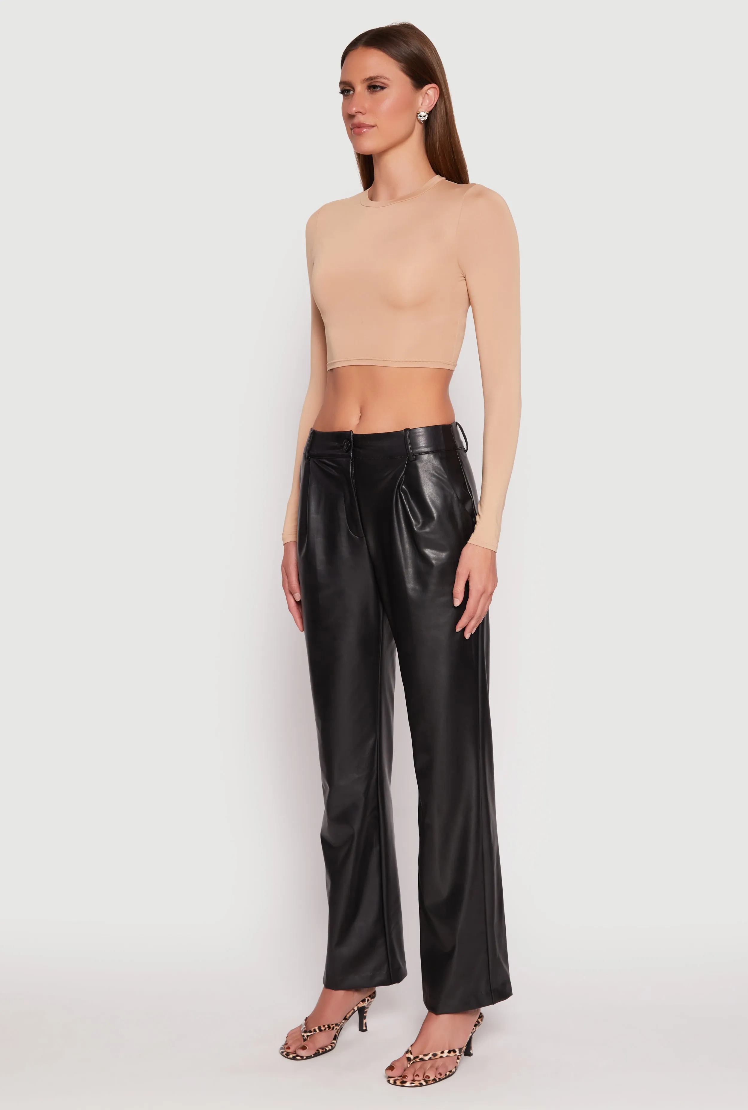 Daisy Long Sleeve High Neck Crop Top sold by Rainbow product image thumbnail 3