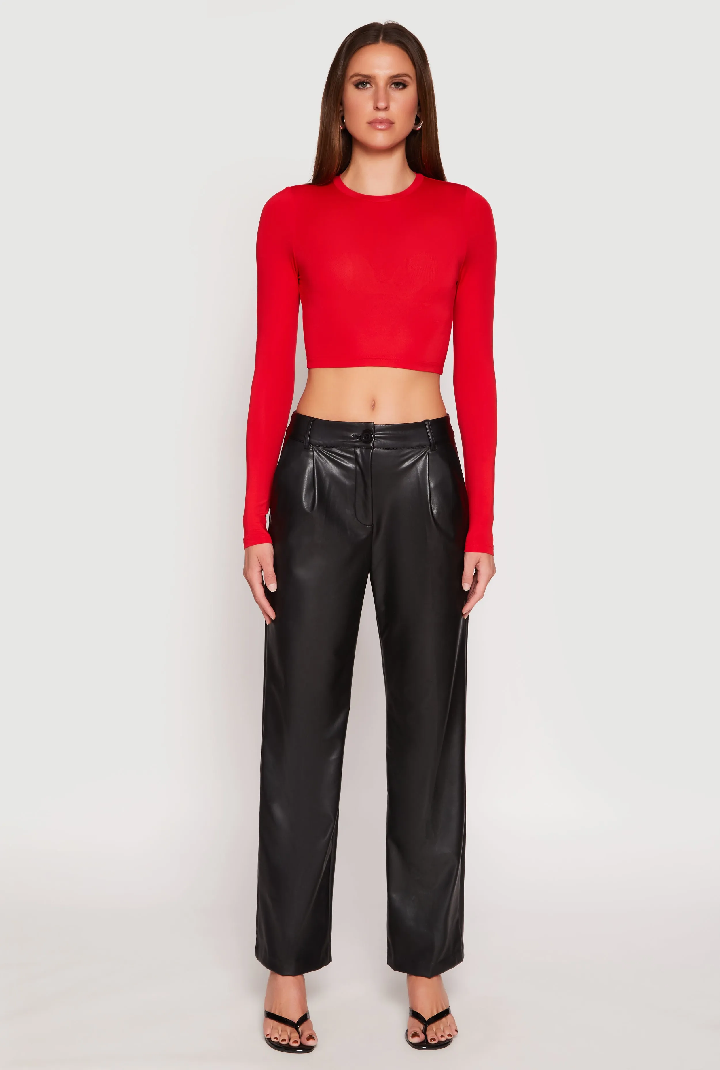 Daisy Long Sleeve High Neck Crop Top sold by Rainbow