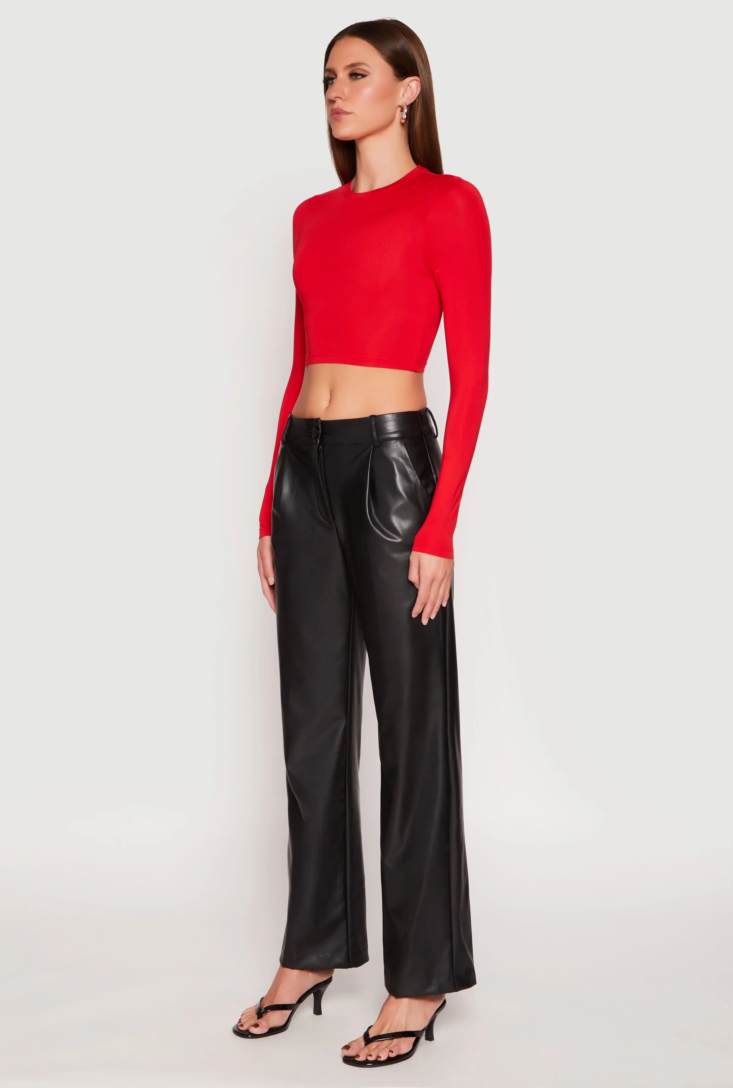 Daisy Long Sleeve High Neck Crop Top sold by Rainbow product image thumbnail 3