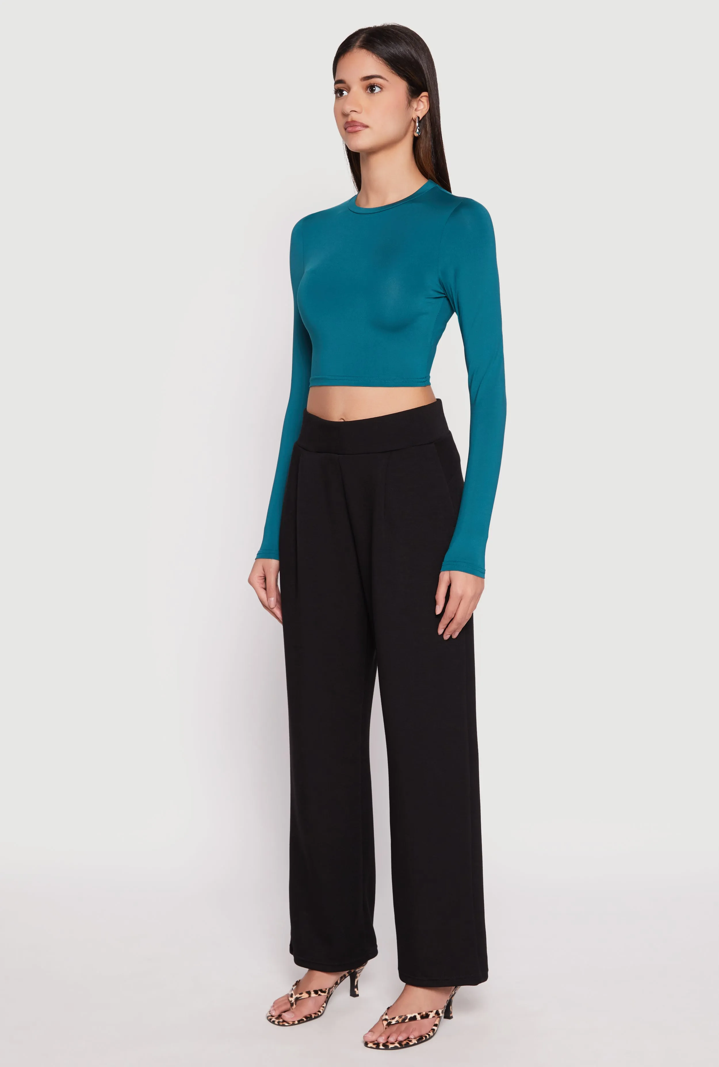 Daisy Long Sleeve High Neck Crop Top sold by Rainbow product image thumbnail 3