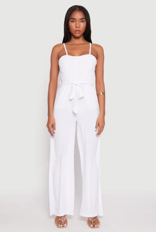 Tie Waist Belted Bustier Jumpsuit sold by Rainbow