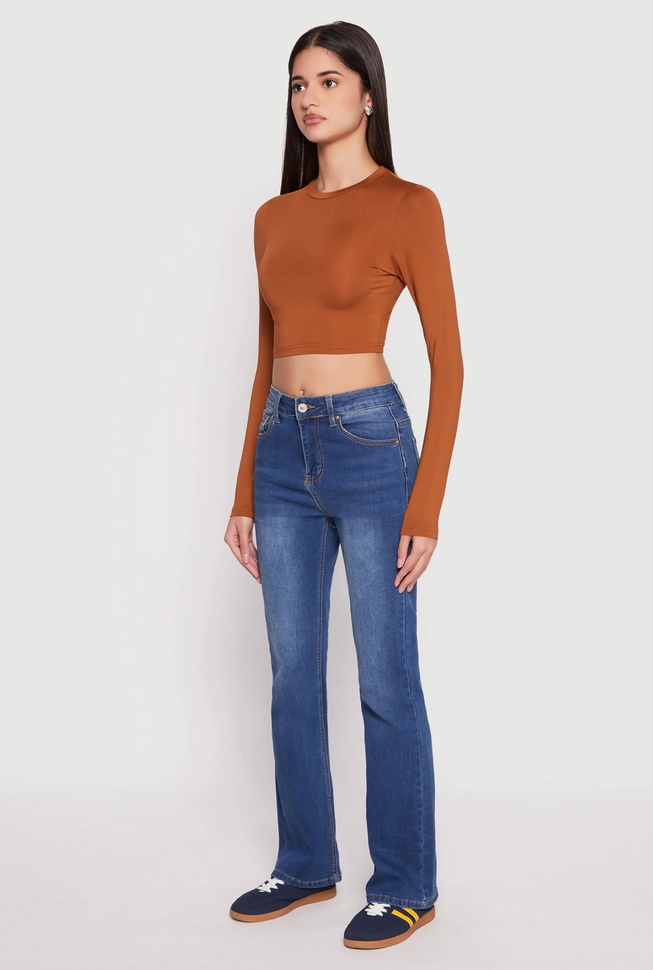 Daisy Long Sleeve High Neck Crop Top sold by Rainbow product image thumbnail 3