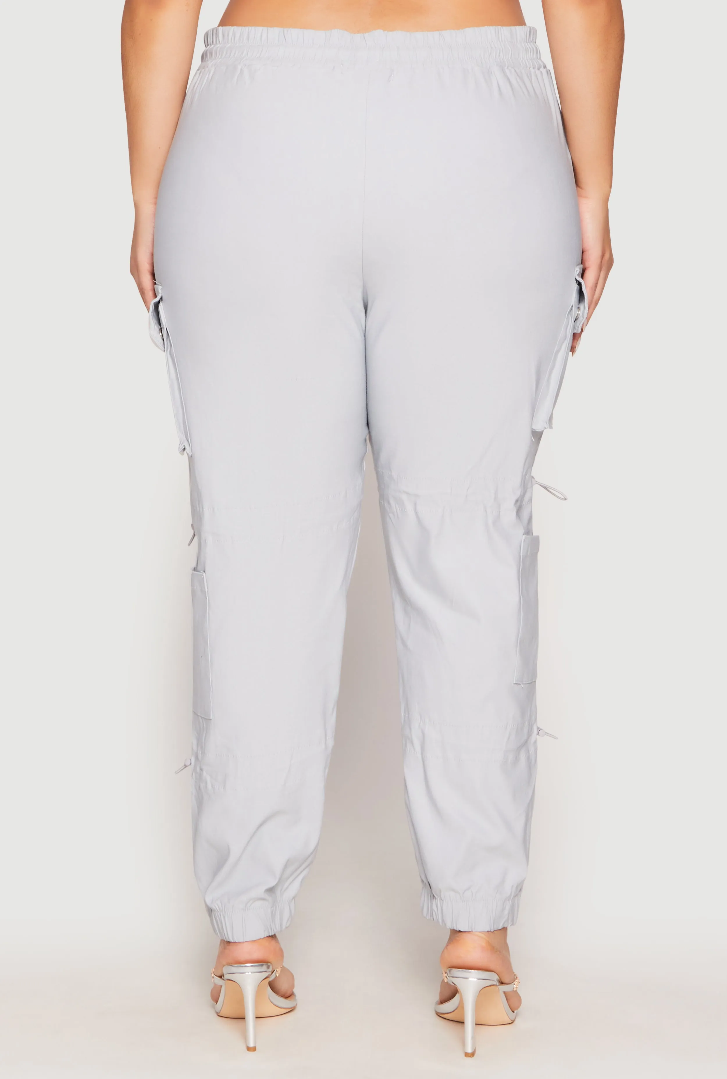 Plus Size Poplin Toggle Drawstring Detail Joggers sold by Rainbow product image thumbnail 5