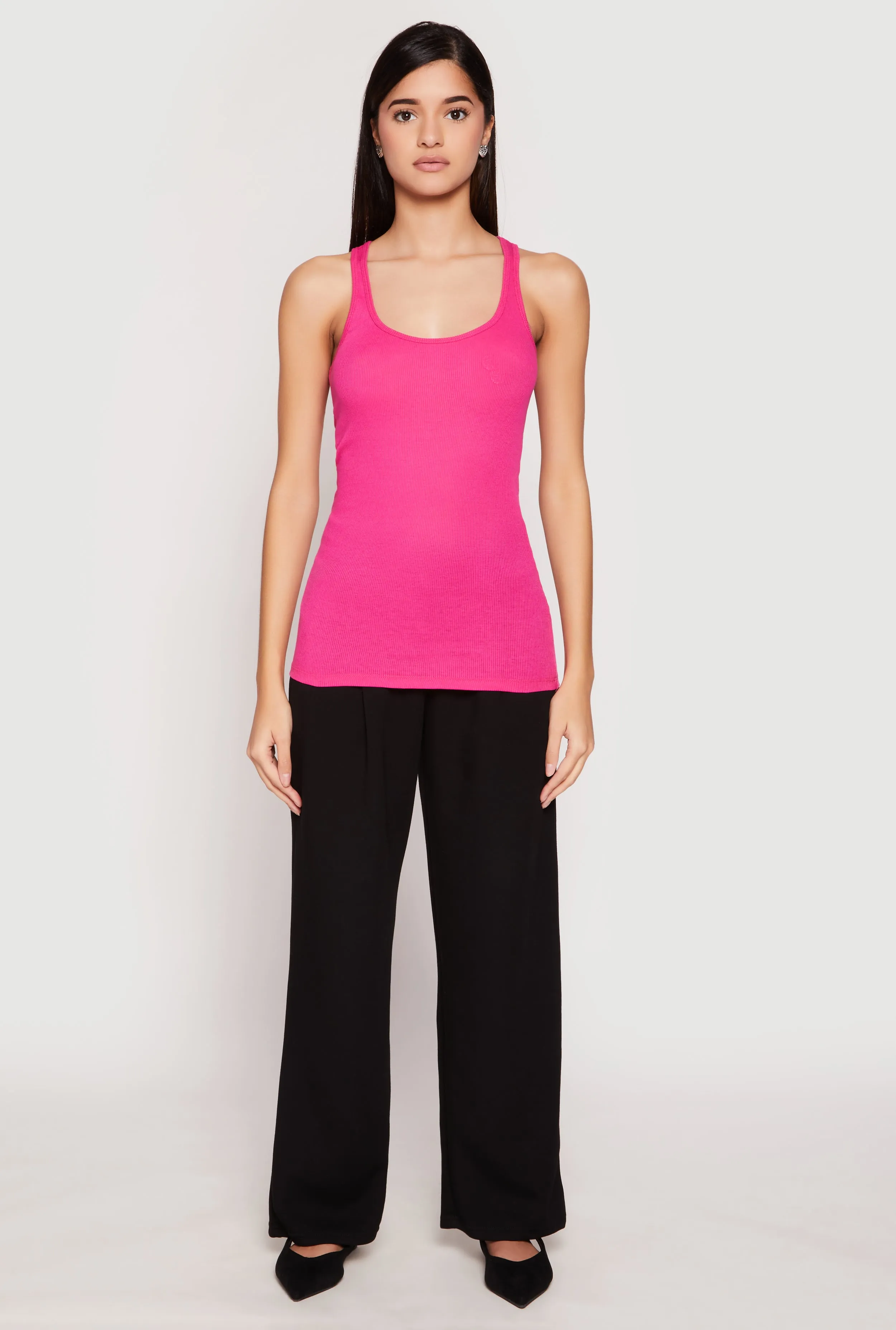 Ribbed Knit Racerback Tank Top sold by Rainbow