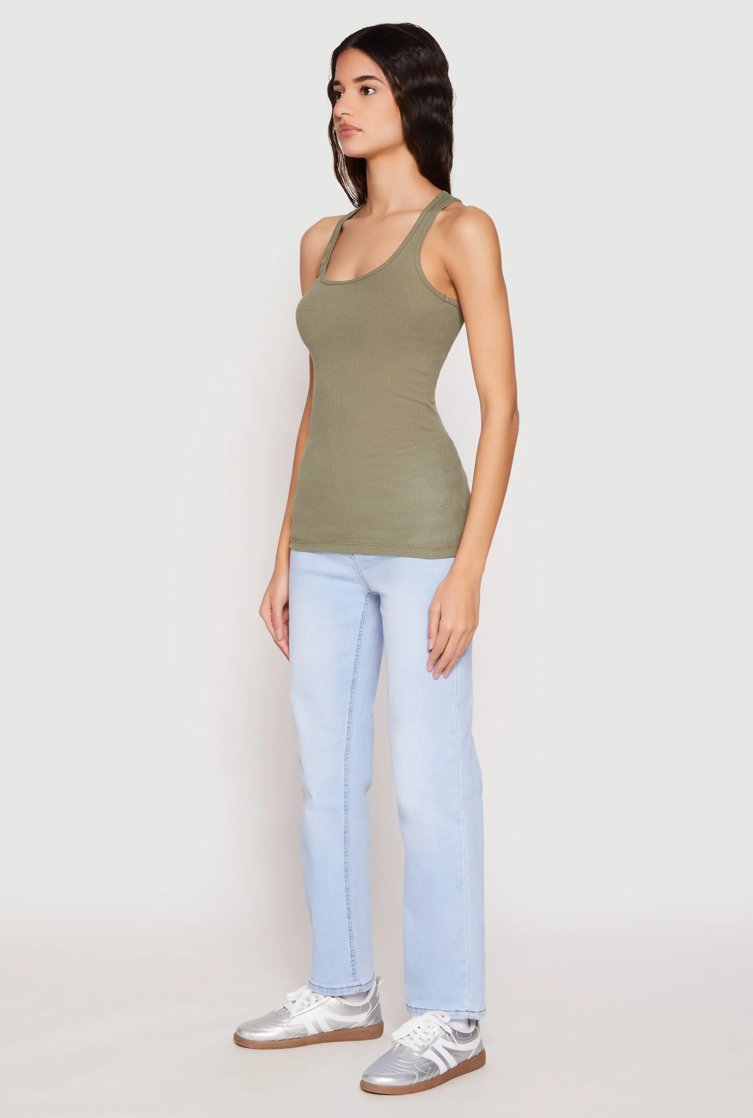 Ribbed Knit Racerback Tank Top sold by Rainbow product image thumbnail 3