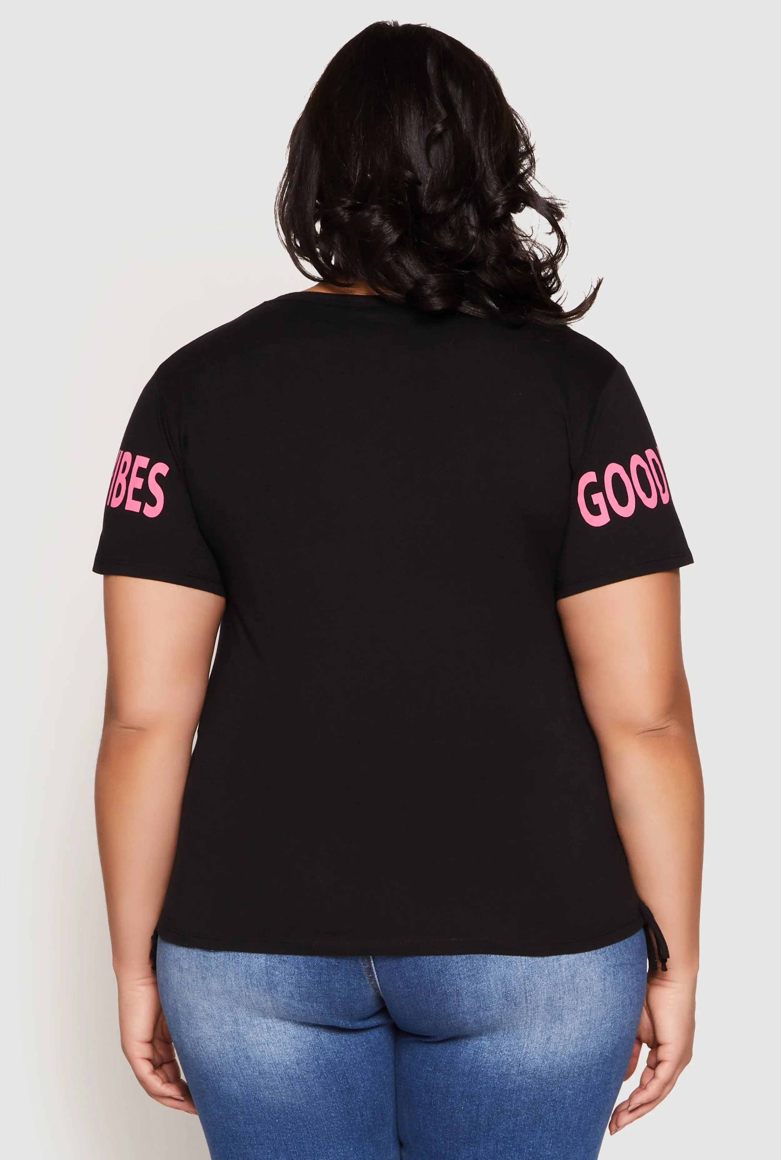 Plus Size Good Vibes Sequin Graphic Tee sold by Rainbow product image thumbnail 5