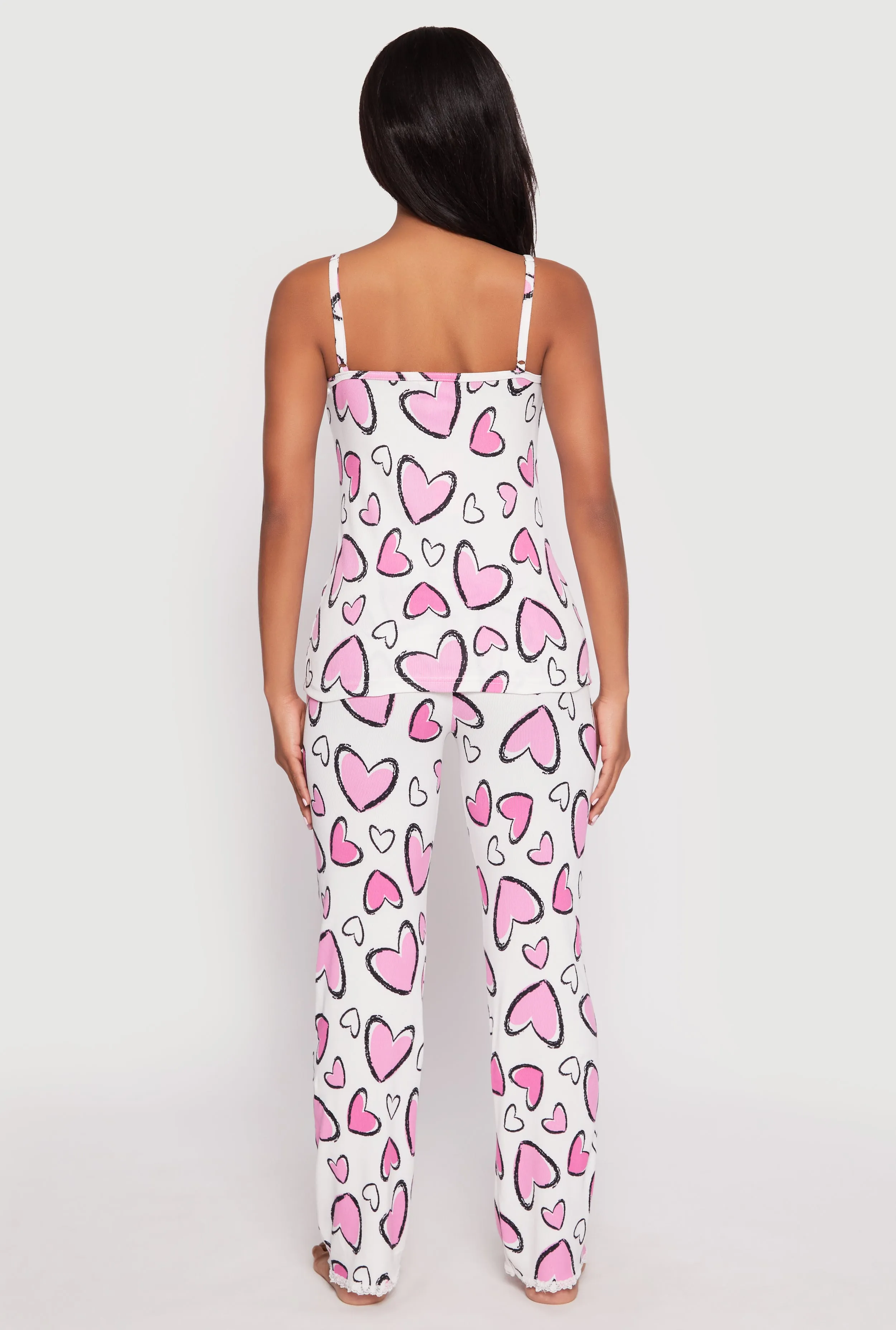 Heart Print Pajama Cami with Pants sold by Rainbow product image thumbnail 2