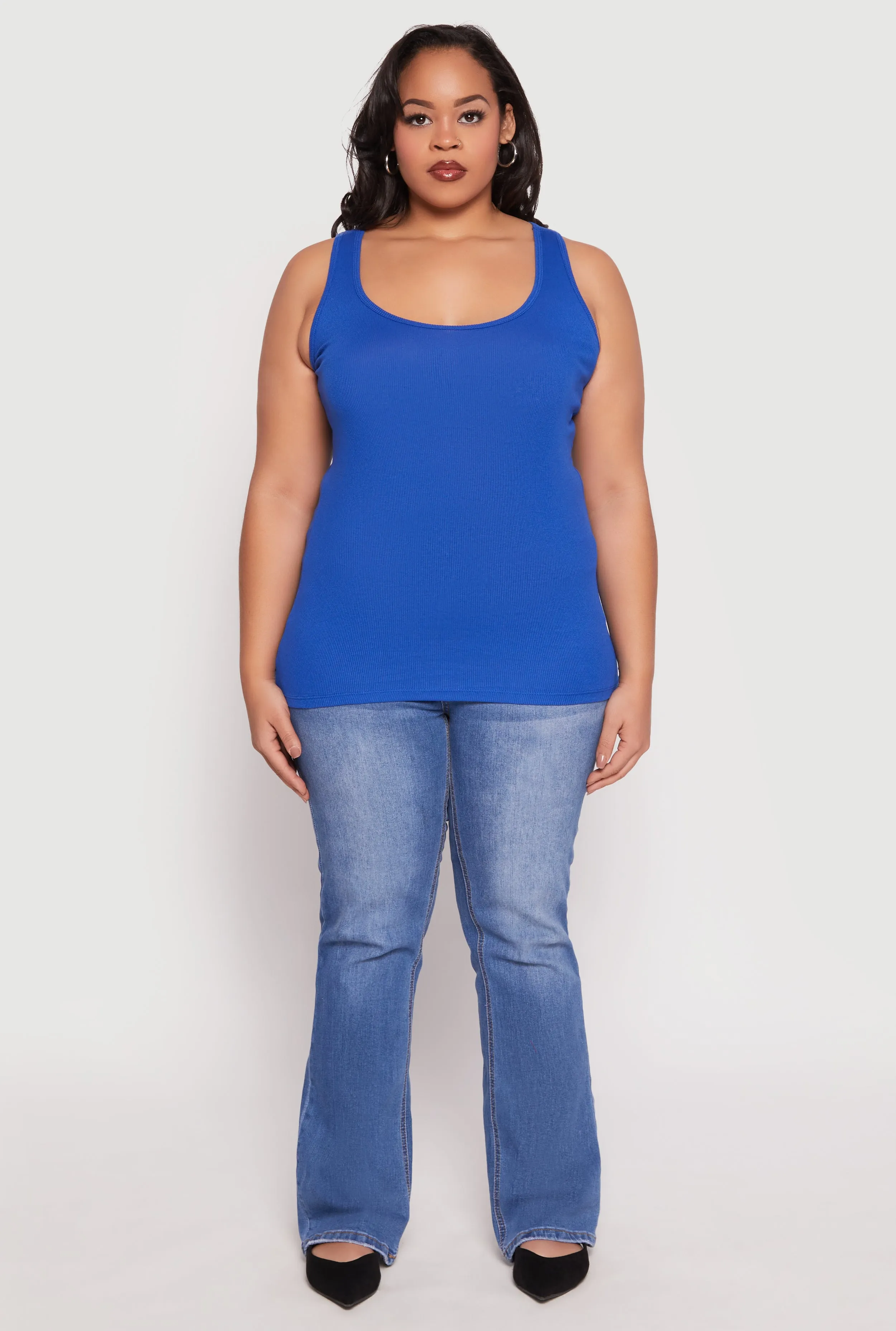 Plus Size Rib Knit Tank Top sold by Rainbow