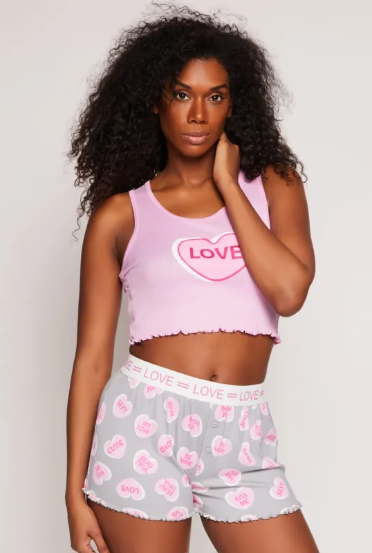 Love Pajama Tank Top and Printed Shorts sold by Rainbow