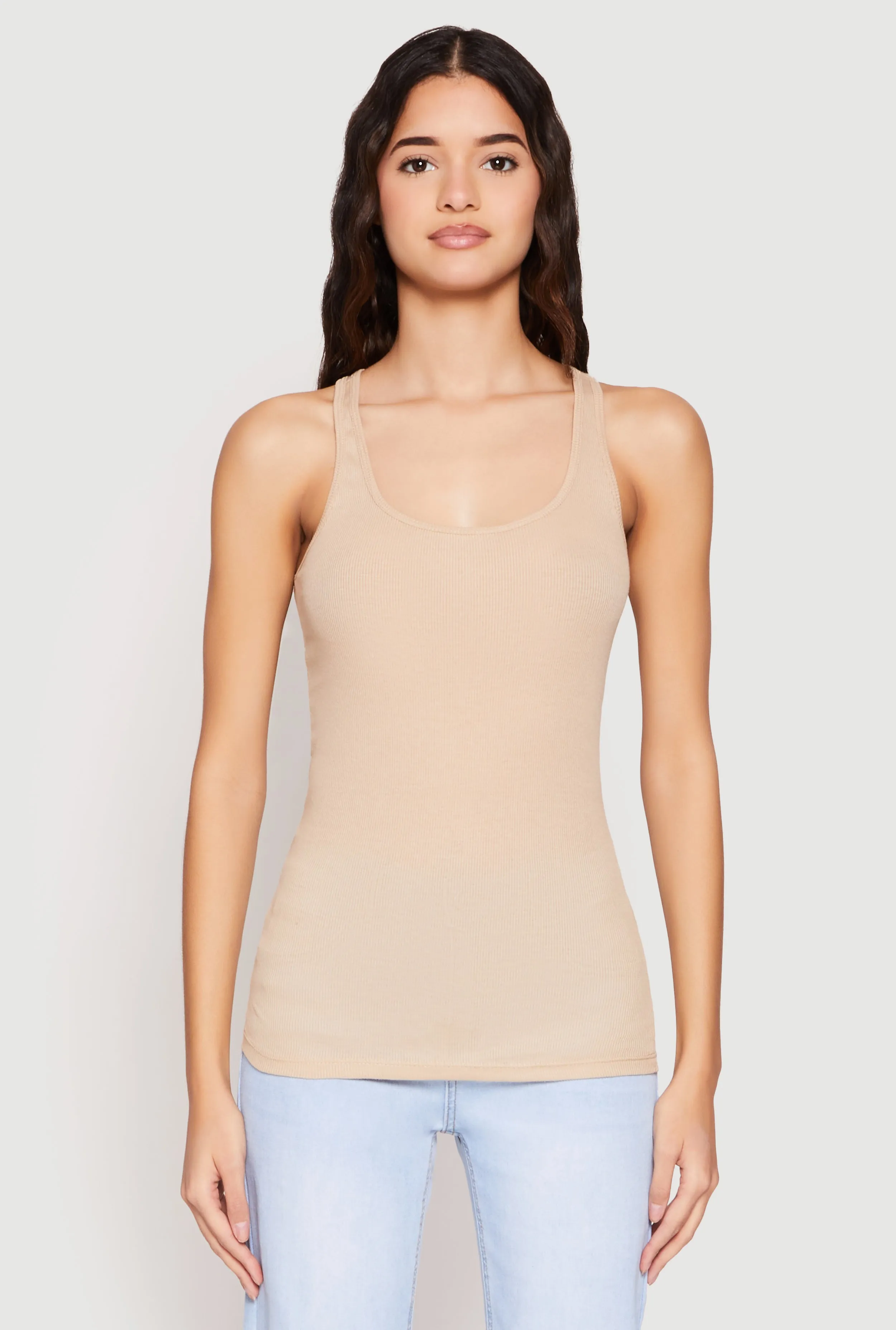 Ribbed Knit Racerback Tank Top sold by Rainbow product image thumbnail 2