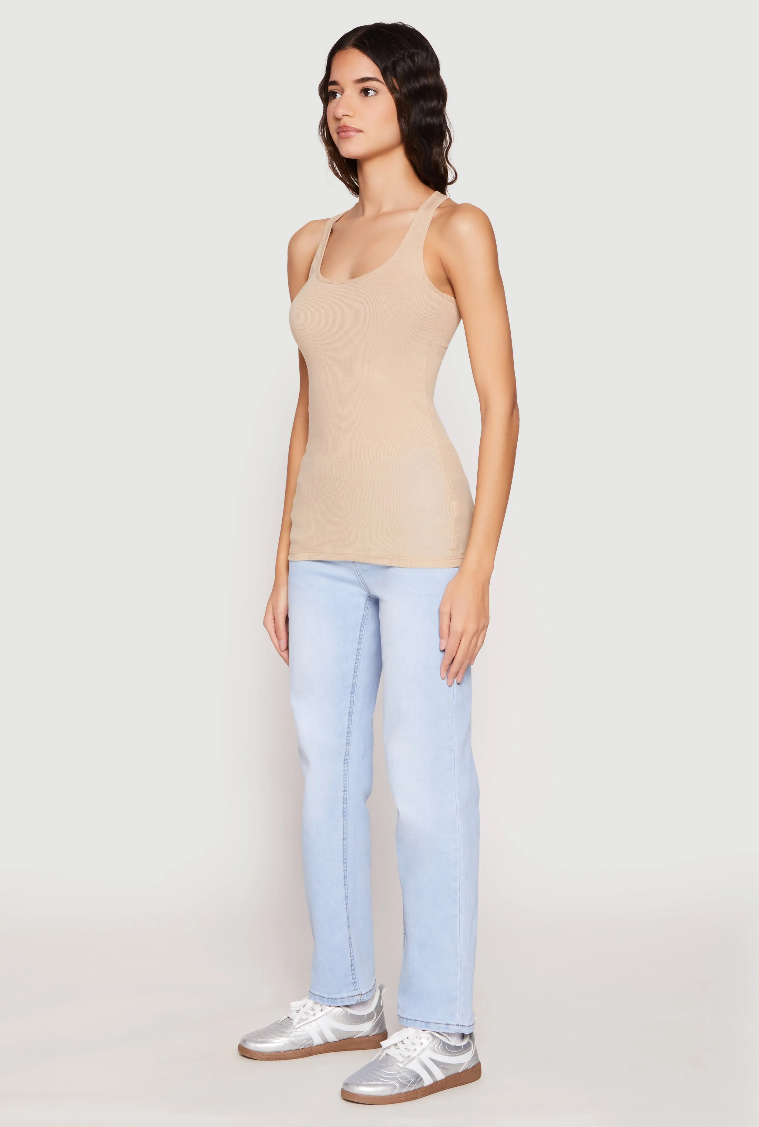 Ribbed Knit Racerback Tank Top sold by Rainbow product image thumbnail 3