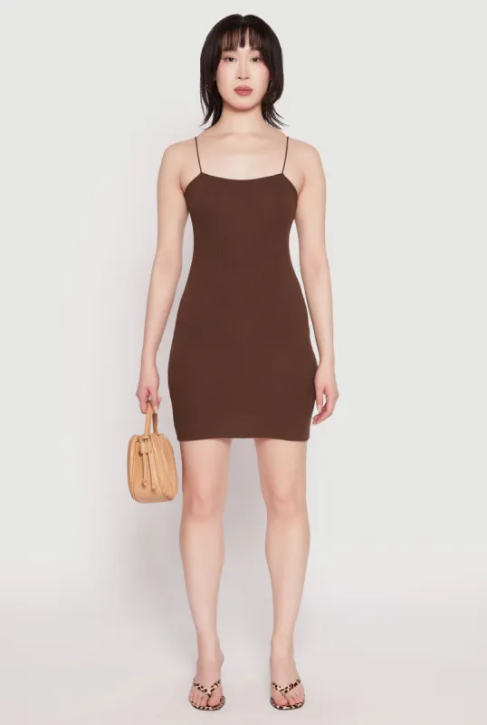 Ribbed Knit Cami Bodycon Dress sold by Rainbow