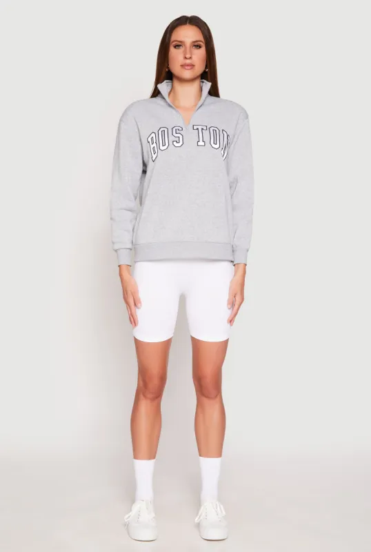 Zip Mock Neck City Pullover Sweatshirt sold by Rainbow
