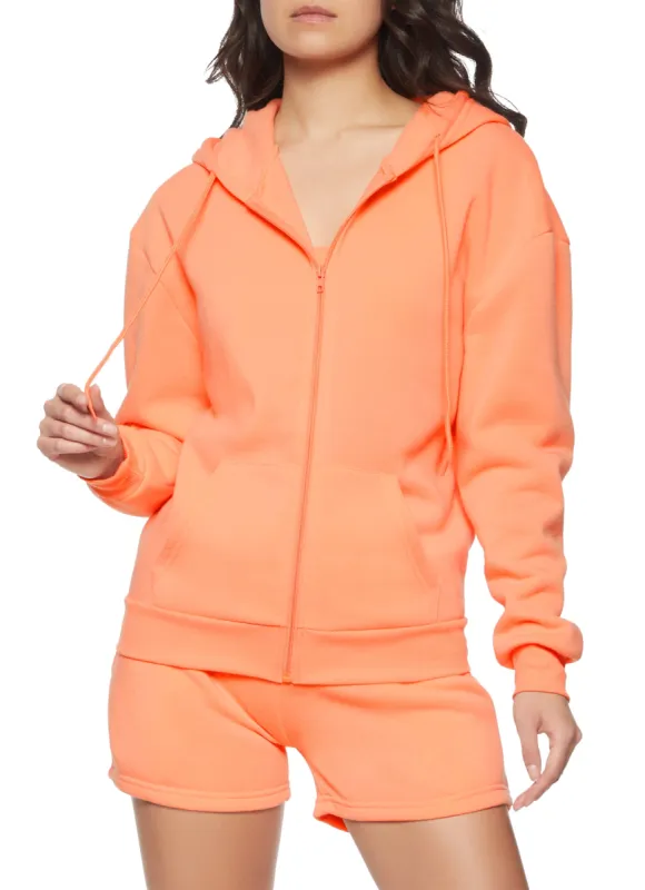 Oversized Fleece Zip Up Hoodie sold by Rainbow