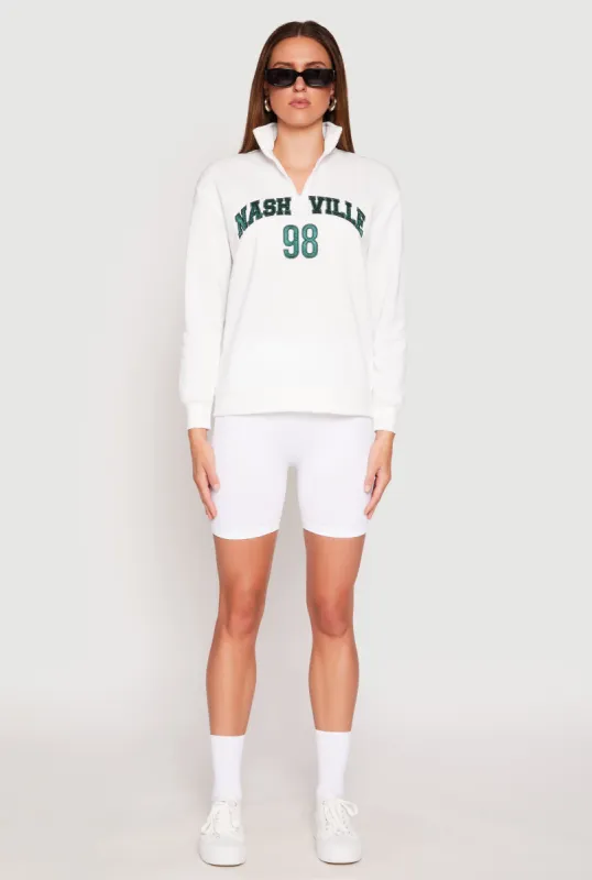 Zip Mock Neck City Pullover Sweatshirt sold by Rainbow
