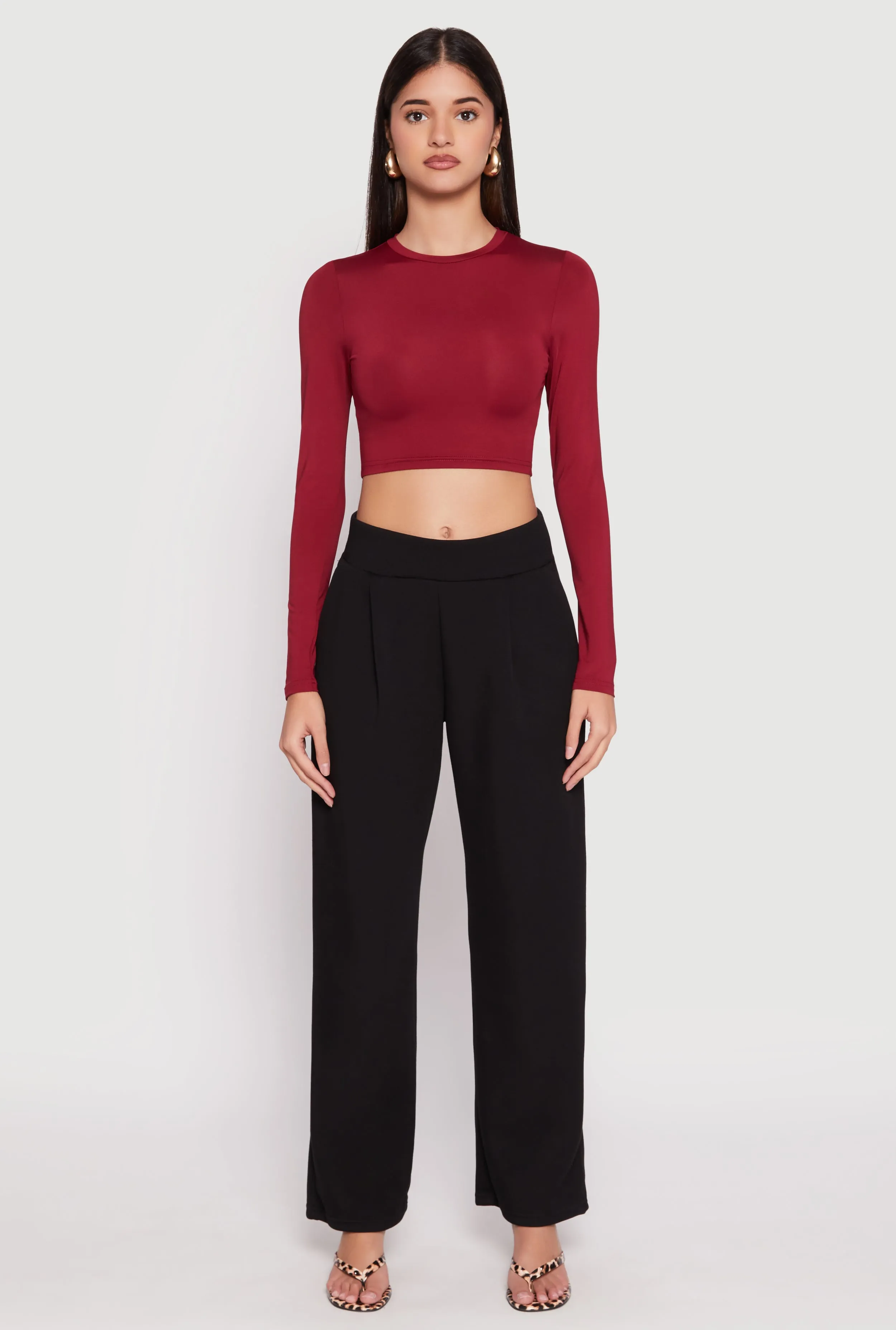 Daisy Long Sleeve High Neck Crop Top sold by Rainbow