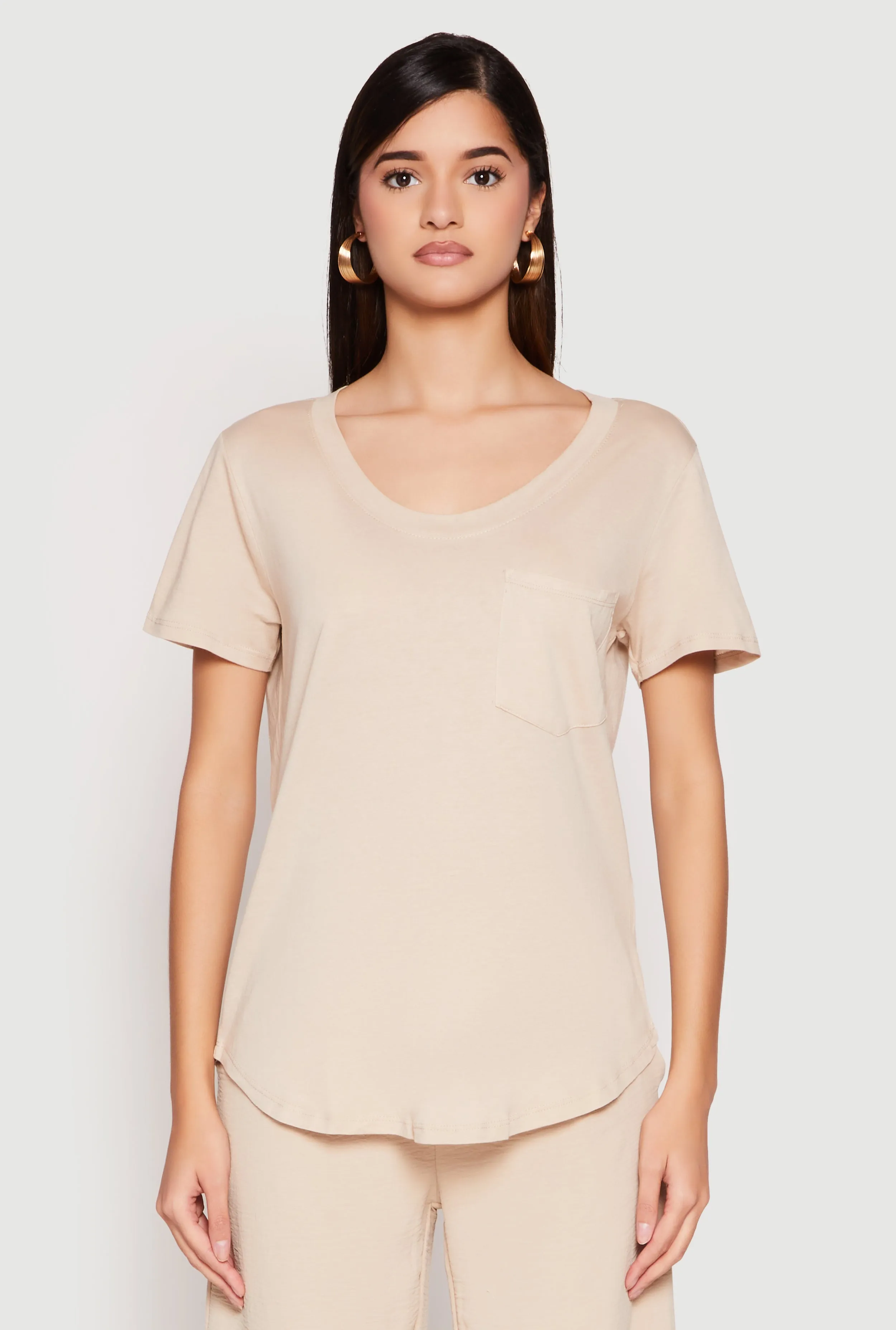 Scoop Neck Pocket T Shirt sold by Rainbow product image thumbnail 2