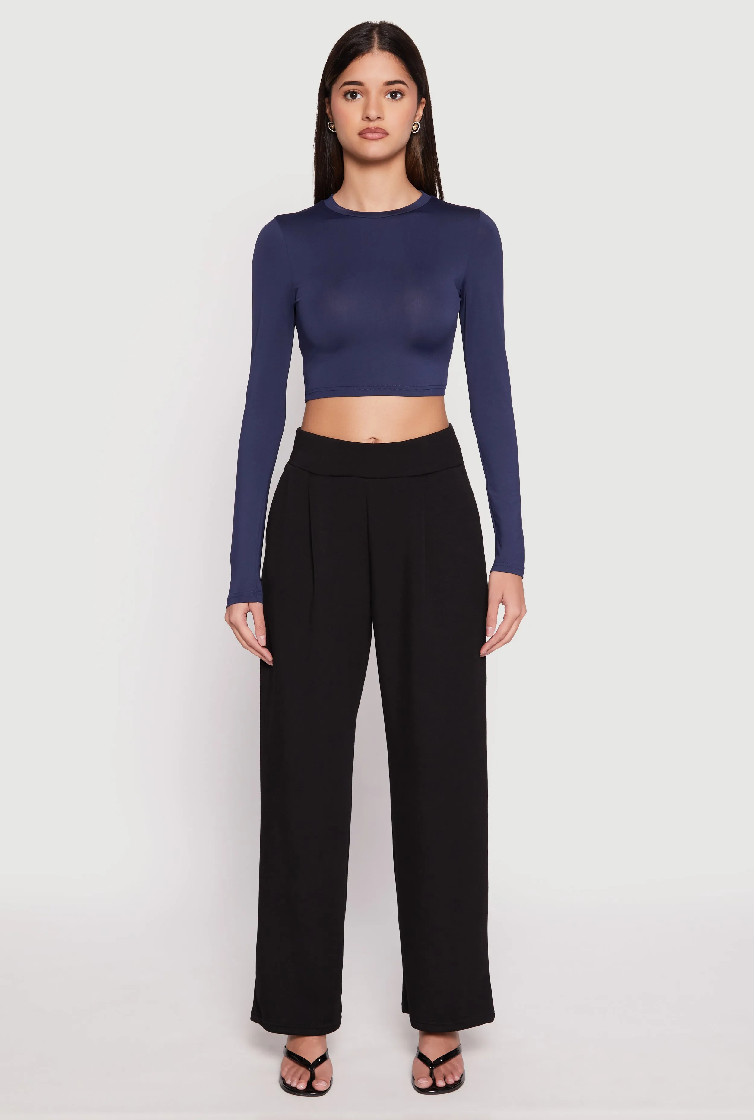 Daisy Long Sleeve High Neck Crop Top sold by Rainbow