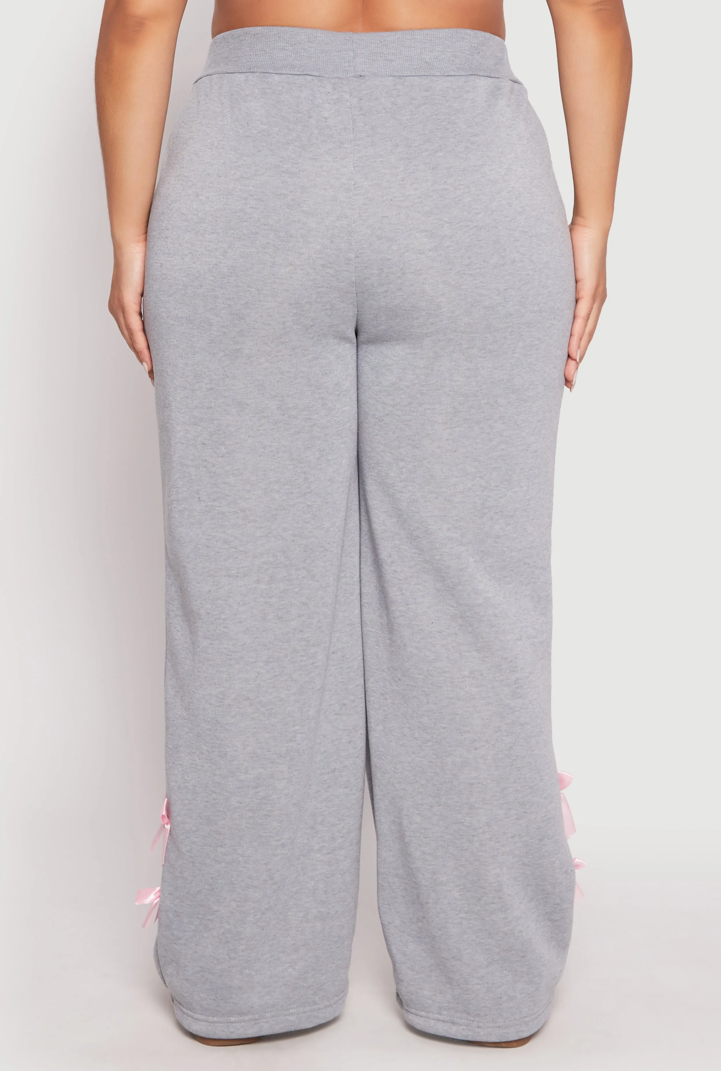 Plus Size Bow Detail Wide Leg Sweatpants sold by Rainbow product image thumbnail 3