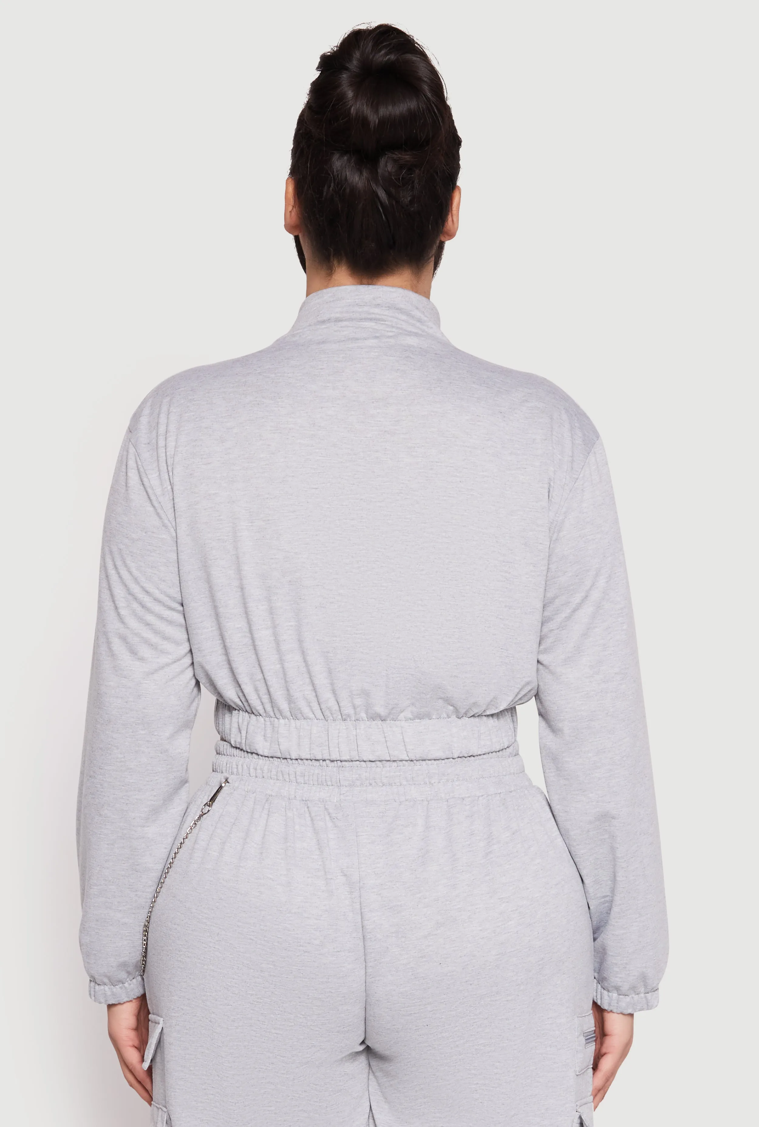 Plus Size Zip Front Cropped Sweatshirt sold by Rainbow product image thumbnail 5