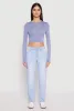 Daisy Long Sleeve High Neck Crop Top sold by Rainbow