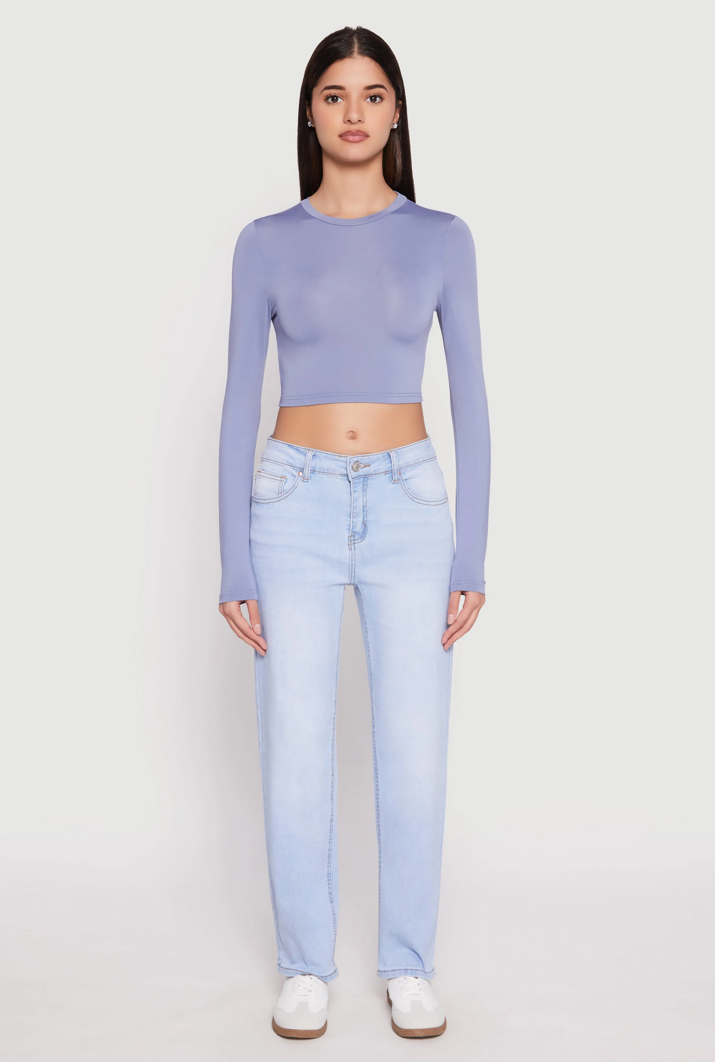 Daisy Long Sleeve High Neck Crop Top sold by Rainbow