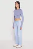 Daisy Long Sleeve High Neck Crop Top sold by Rainbow