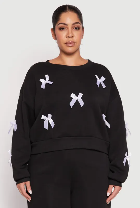Plus Size Bow Detail Sweatshirt sold by Rainbow