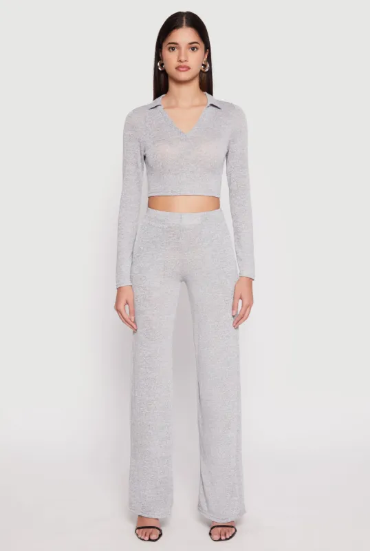 Daisy Brushed Knit Straight Leg Pants sold by Rainbow