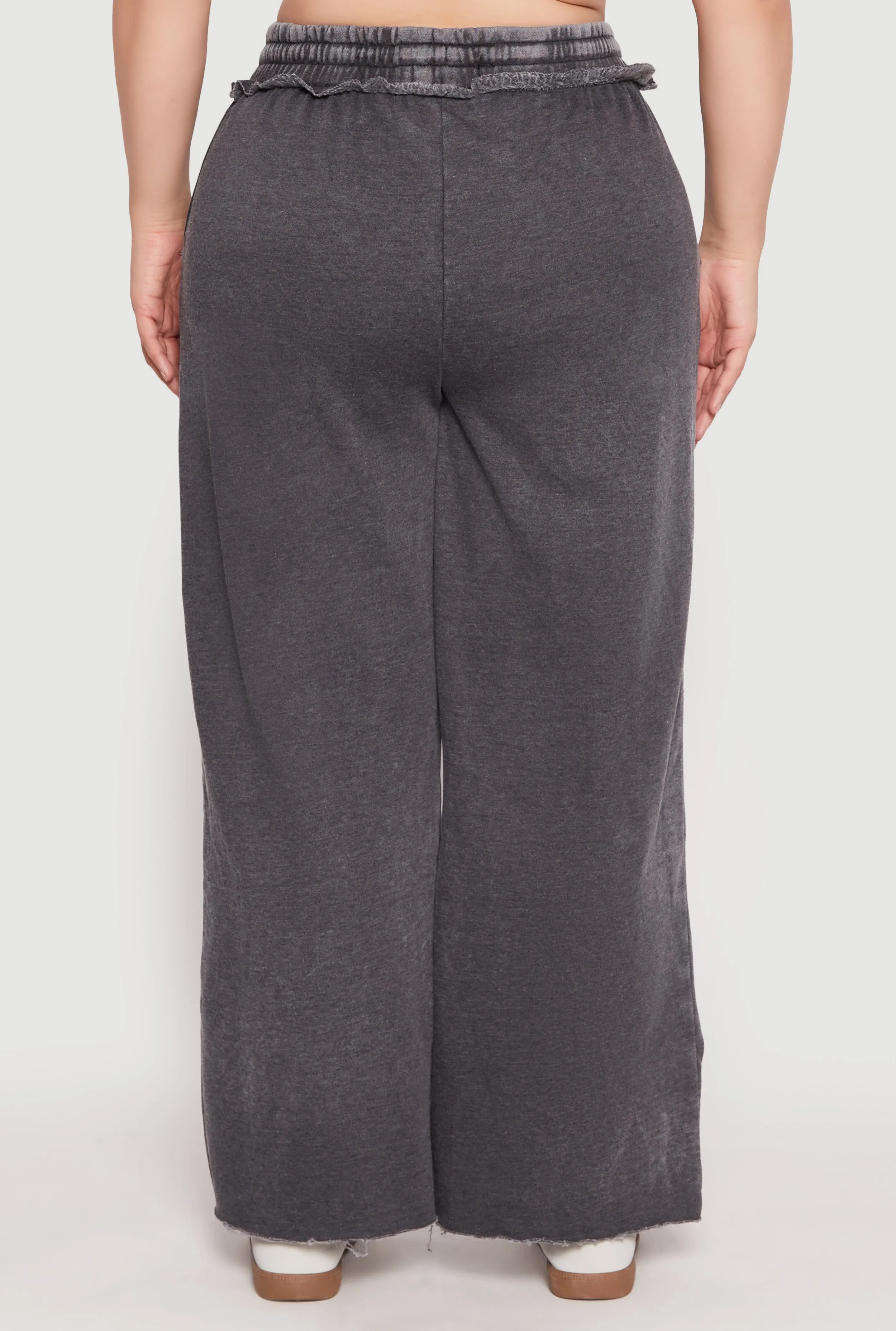 Plus Size Acid Wash Wide Leg Sweatpants sold by Rainbow product image thumbnail 5