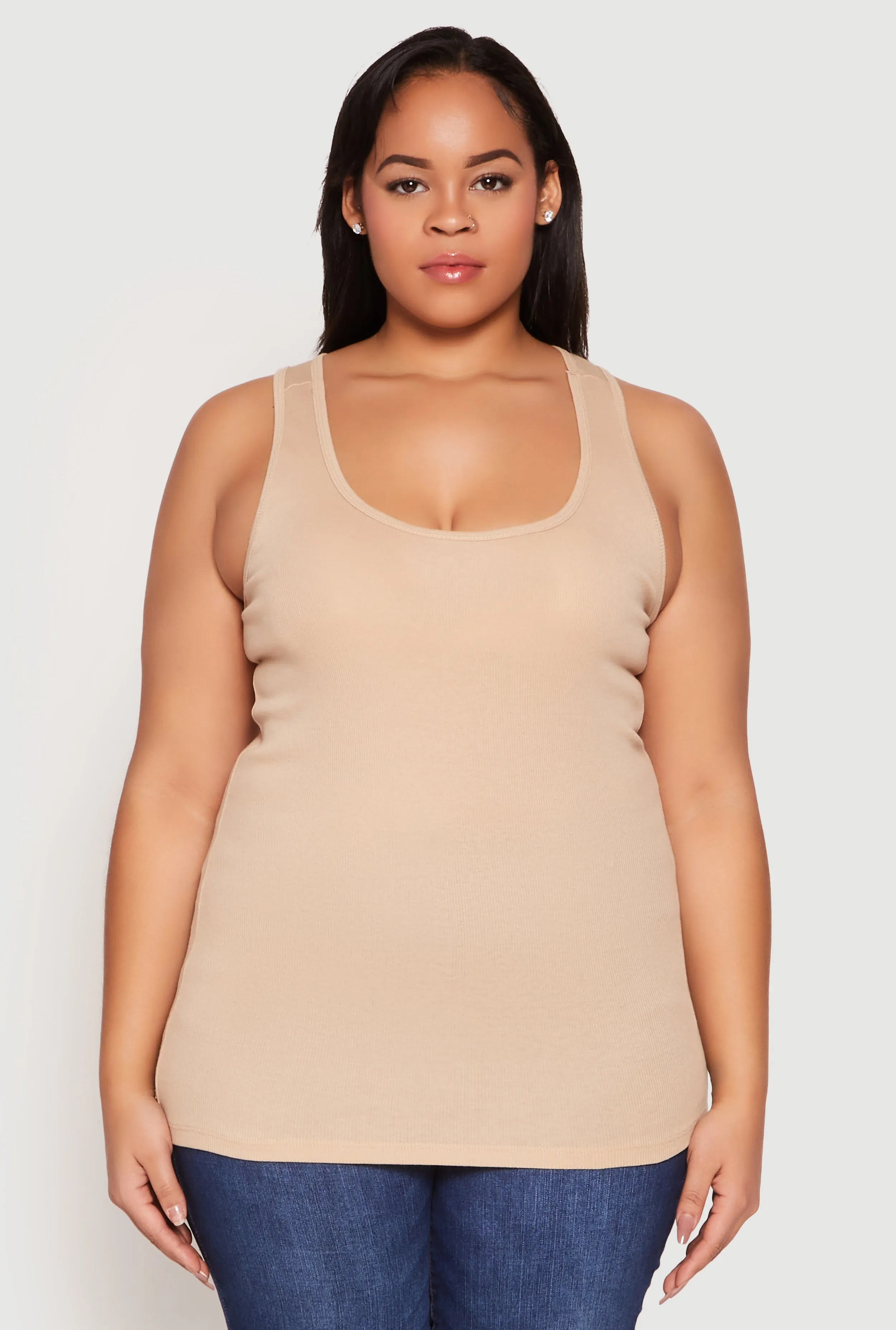 Plus Size Rib Knit Tank Top sold by Rainbow product image thumbnail 2