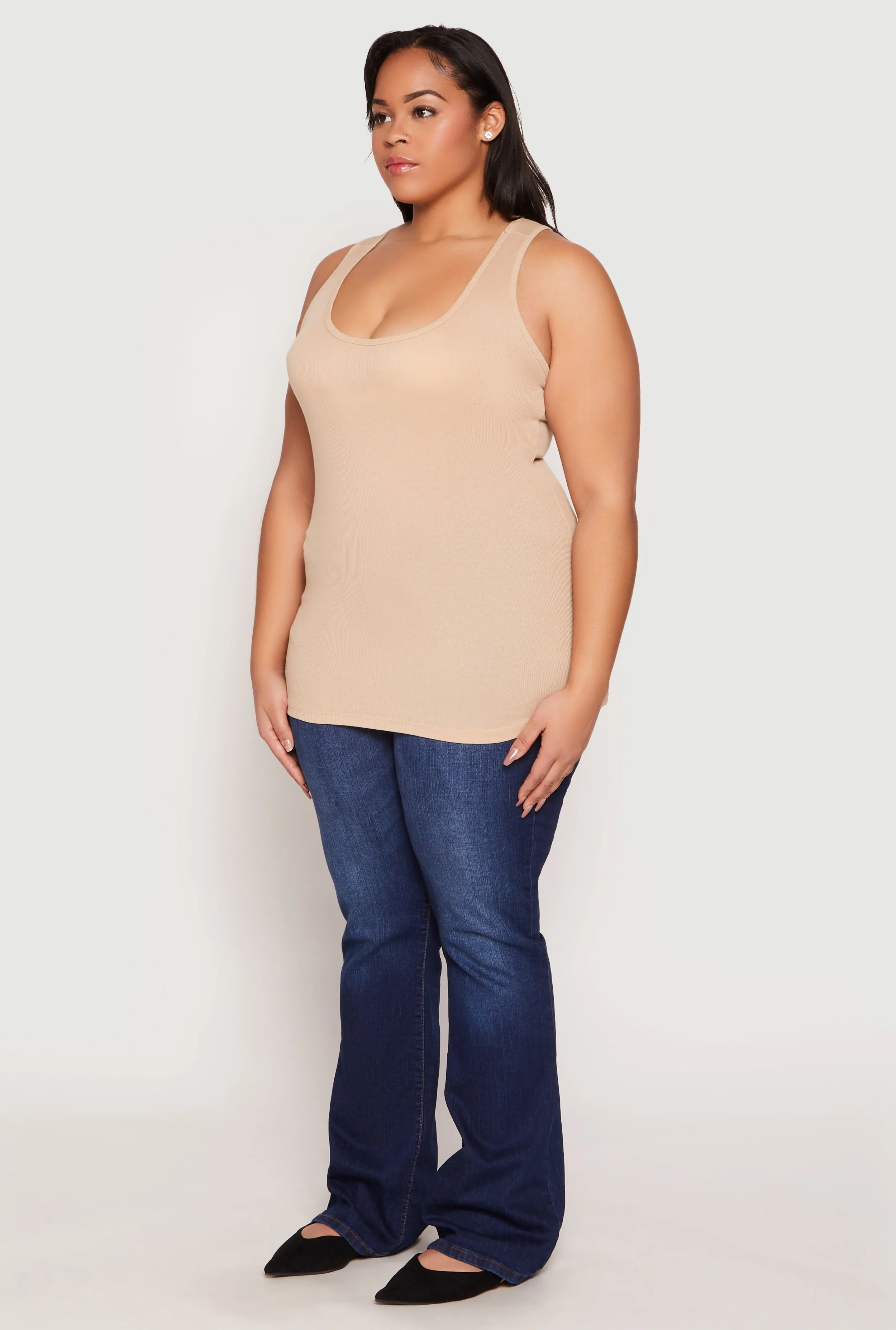 Plus Size Rib Knit Tank Top sold by Rainbow product image thumbnail 3