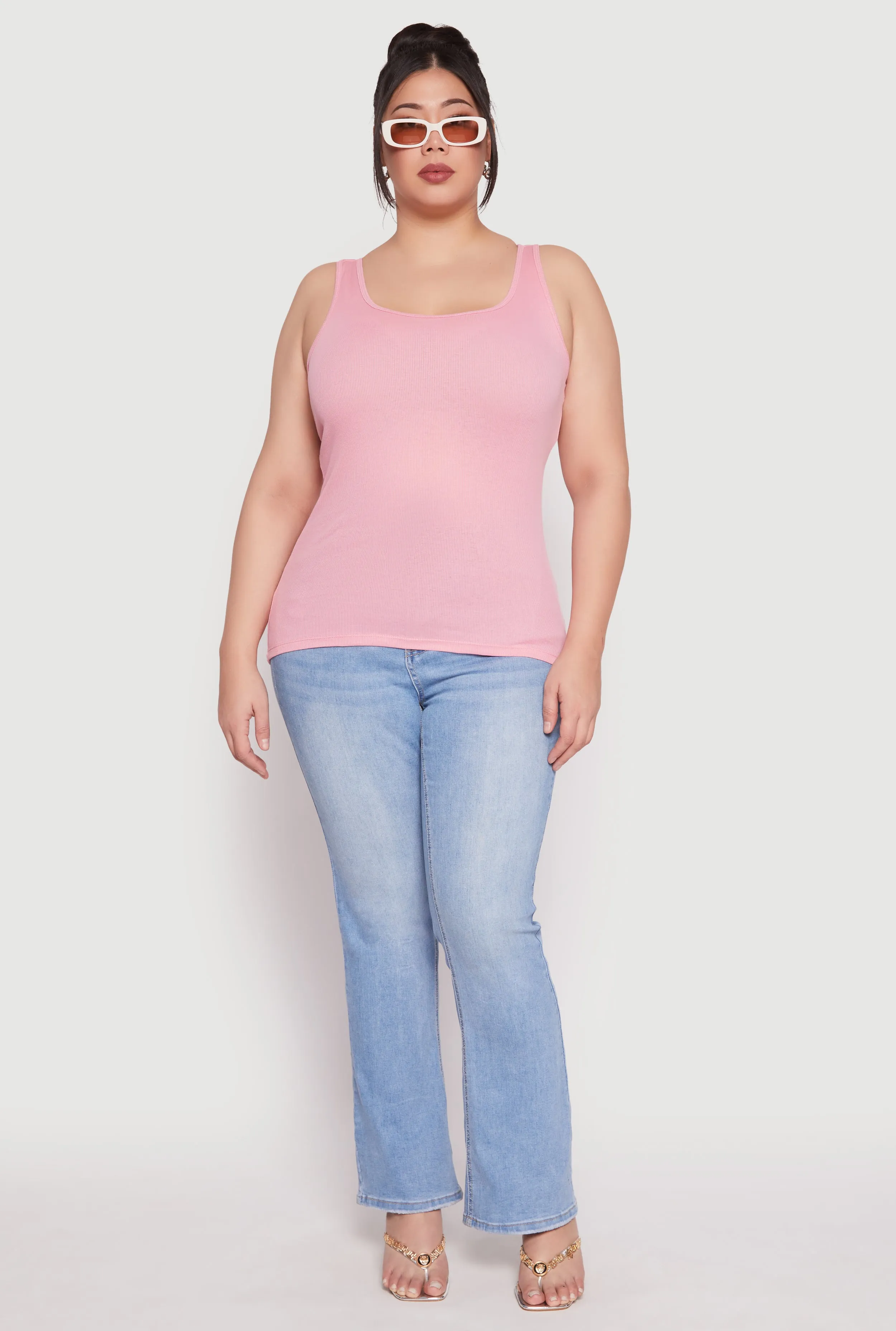 Plus Size Rib Knit Tank Top sold by Rainbow