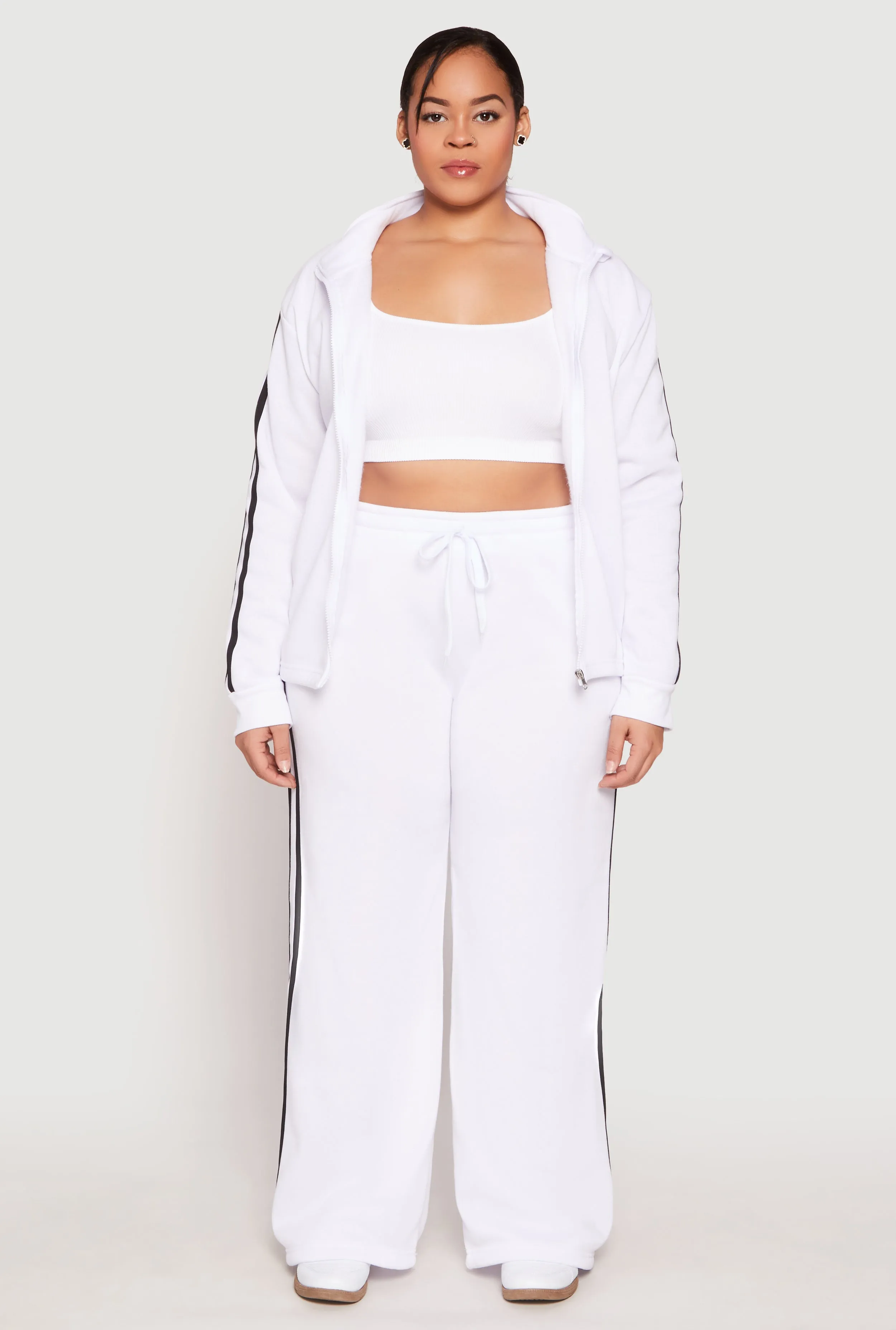 Plus Size Varsity Stripe Drawstring Sweatpants sold by Rainbow