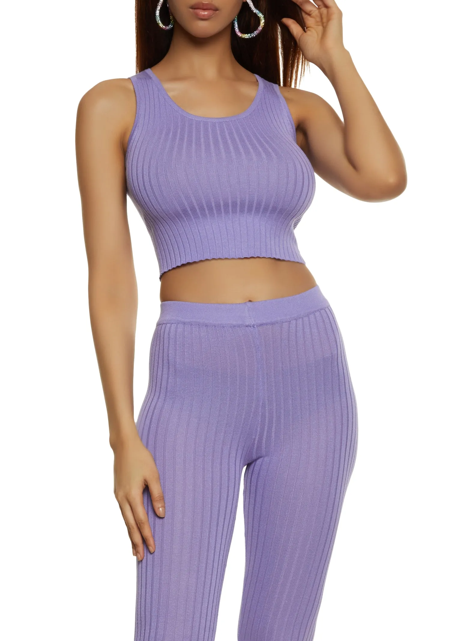 Basic Ribbed Knit Tank Top sold by Rainbow