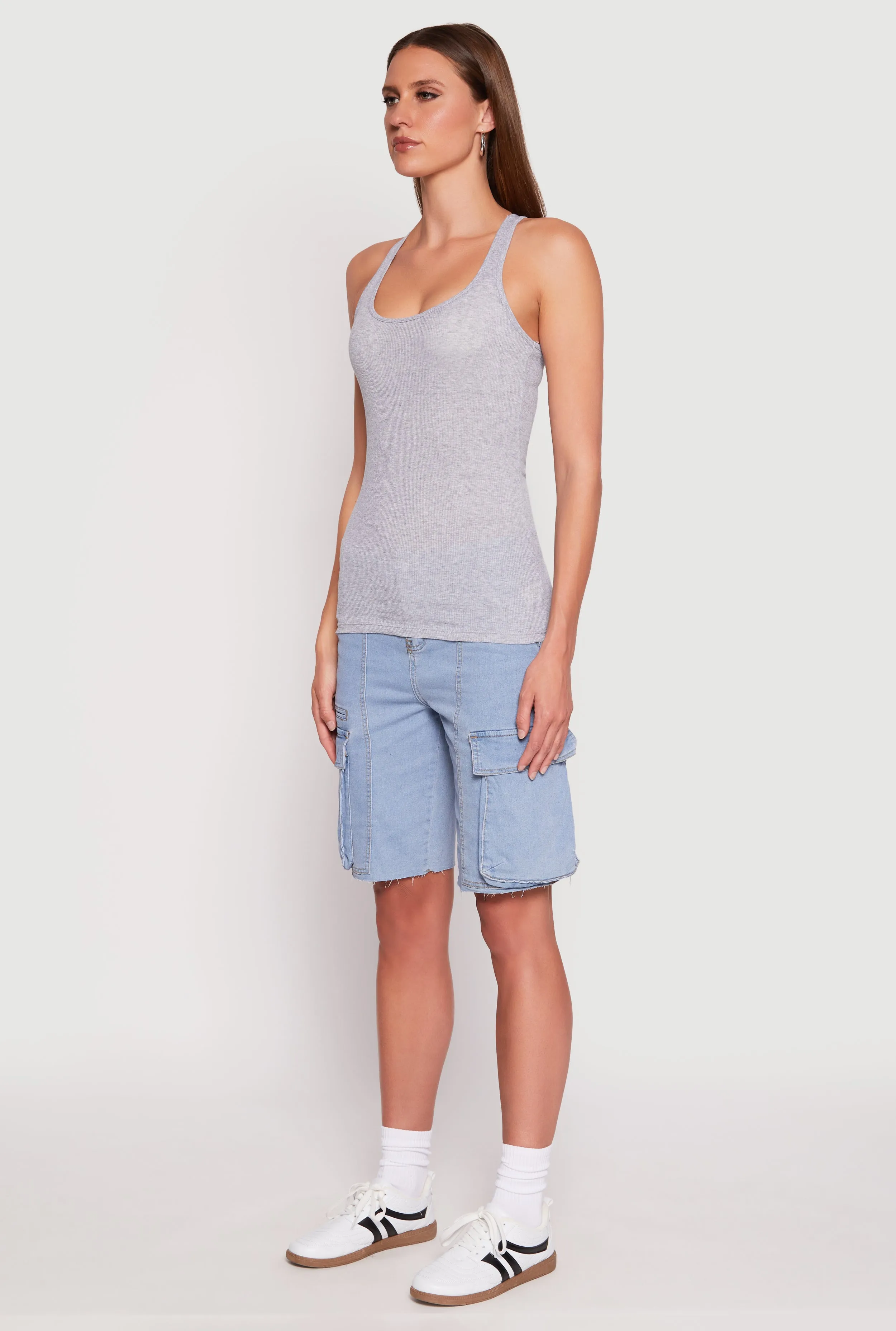 Ribbed Knit Racerback Tank Top sold by Rainbow product image thumbnail 3