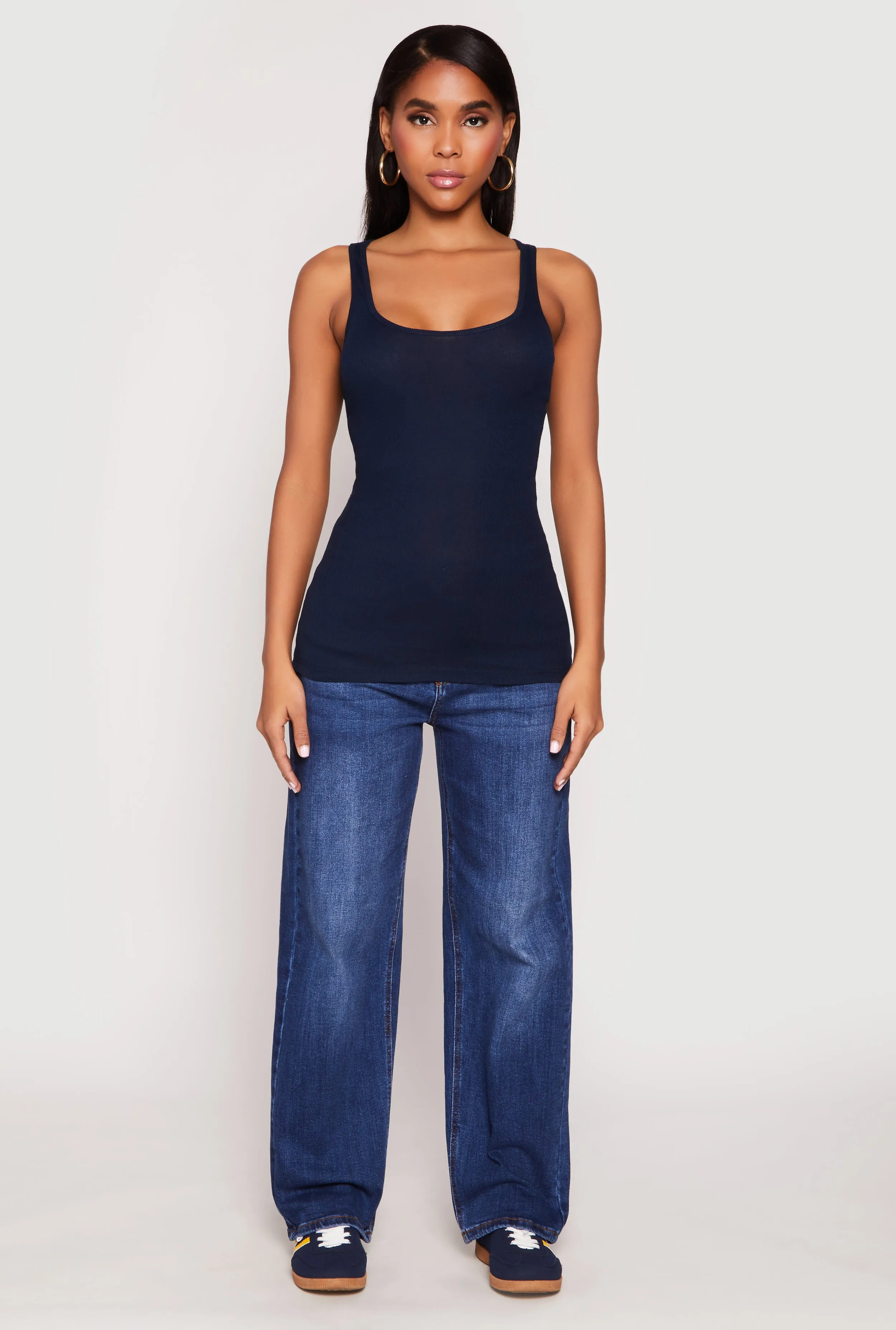 Ribbed Knit Racerback Tank Top sold by Rainbow