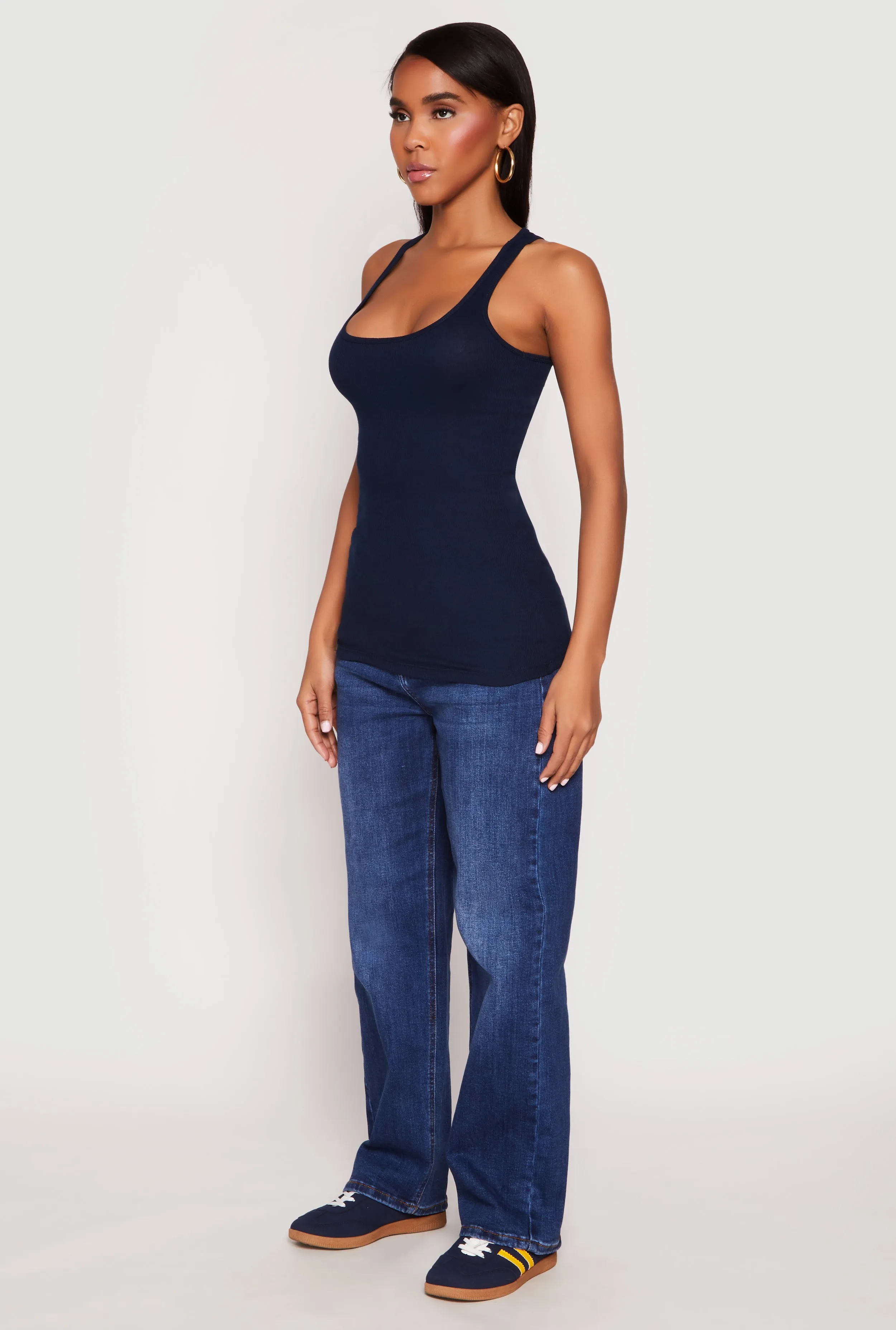 Ribbed Knit Racerback Tank Top sold by Rainbow product image thumbnail 3