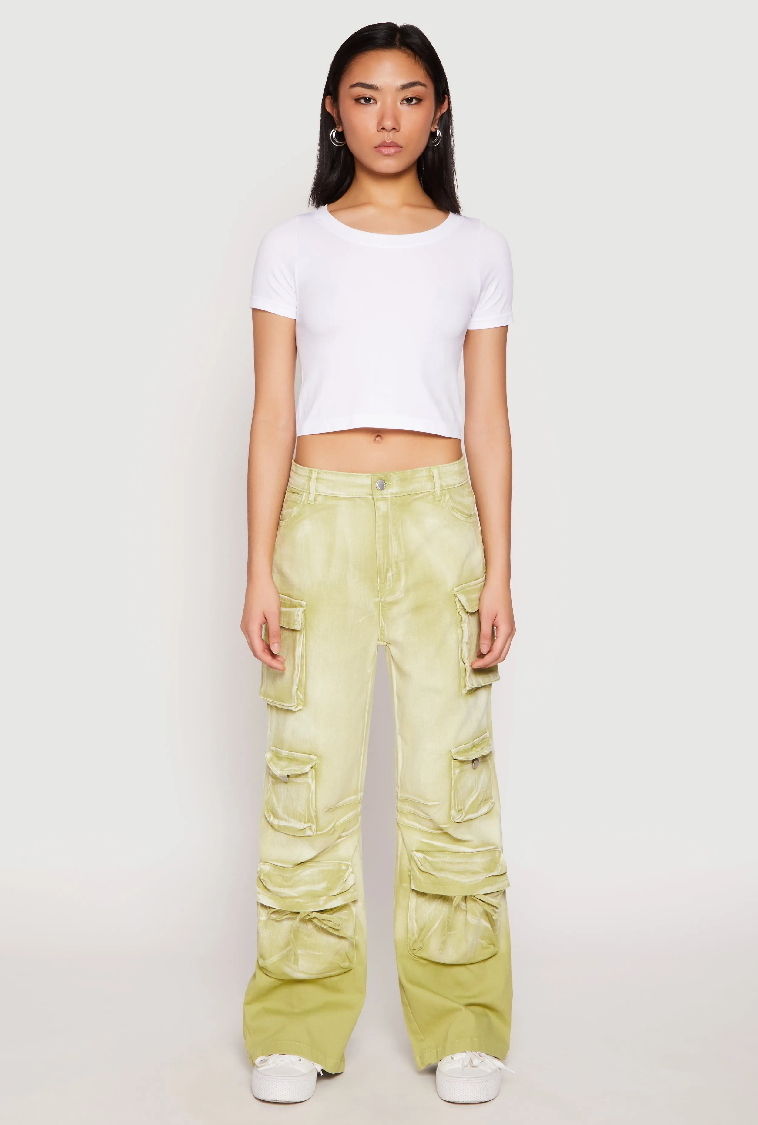 Daisy Mineral Wash Cargo Baggy Jeans sold by Rainbow