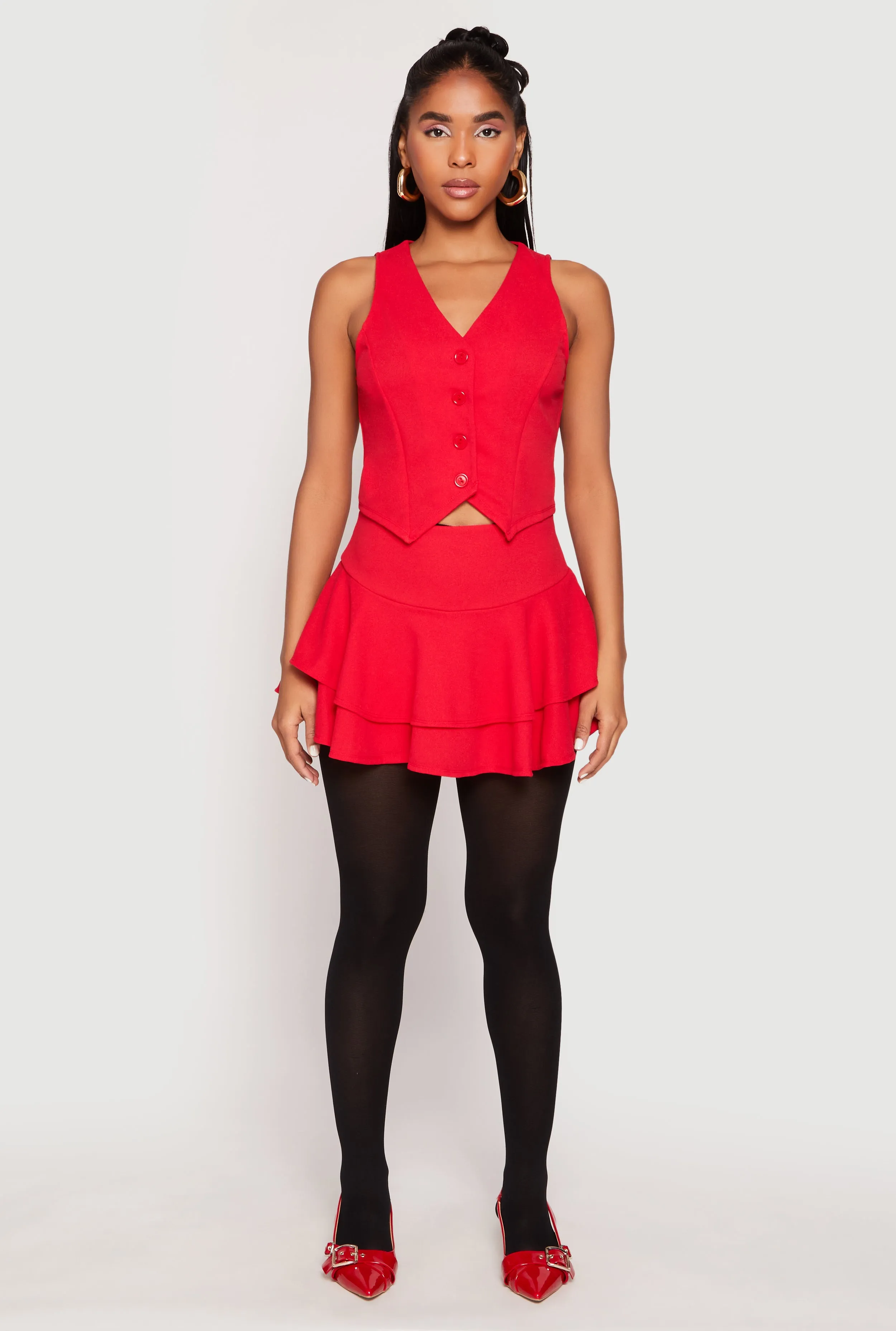 Crepe Knit Button Front Vest sold by Rainbow product image thumbnail 2