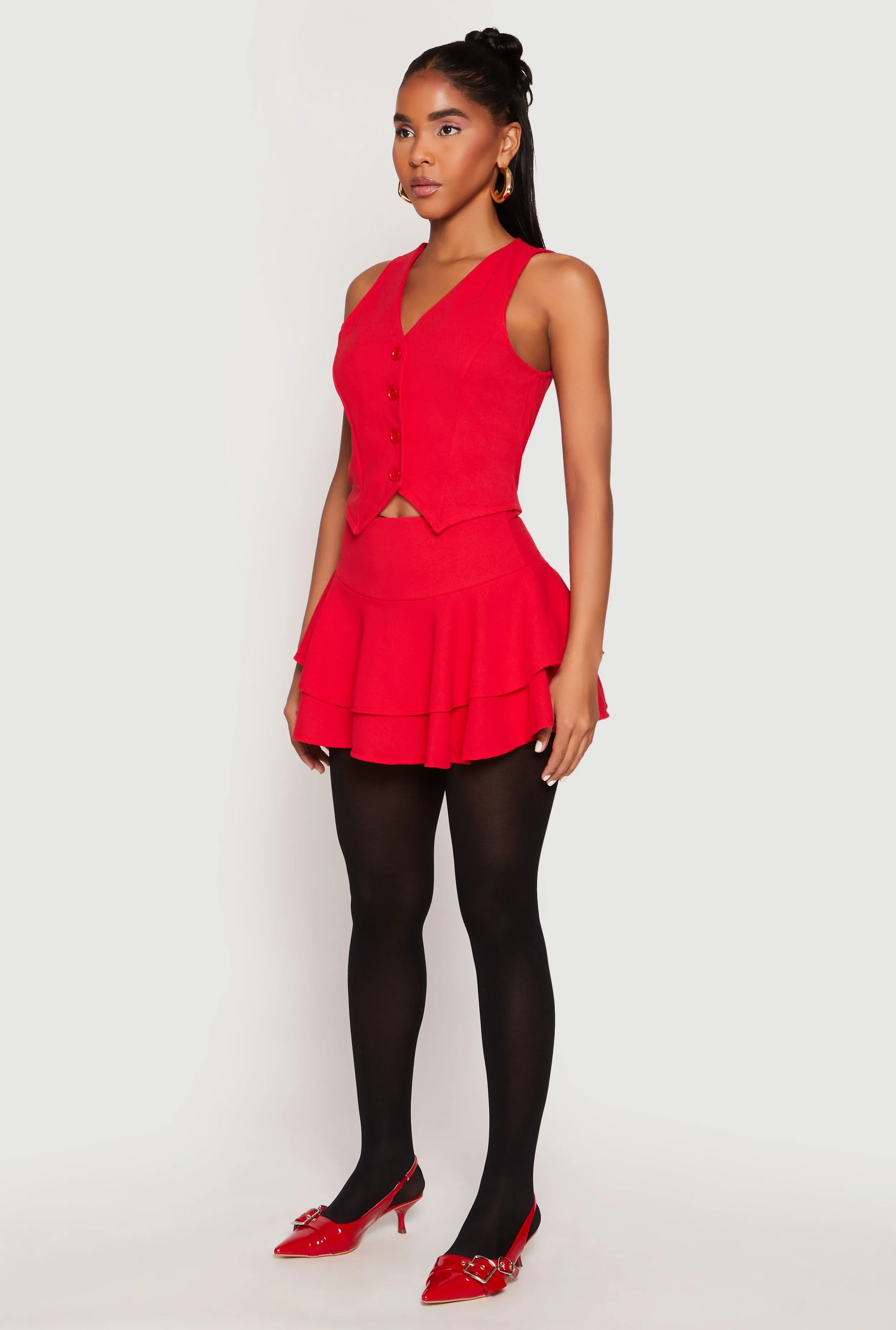 Crepe Knit Button Front Vest sold by Rainbow product image thumbnail 3